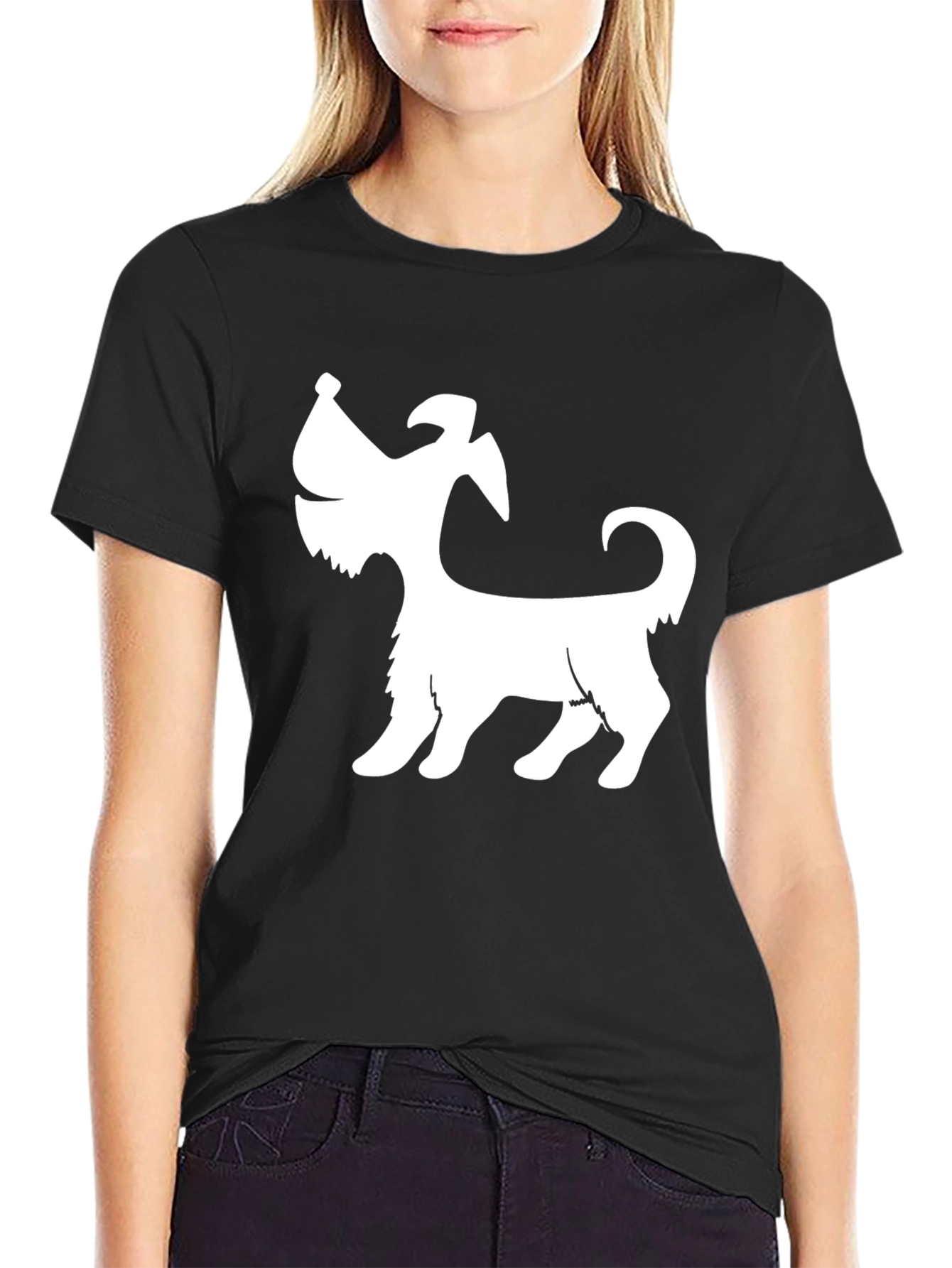 Dog Silhouette Black T-Shirt