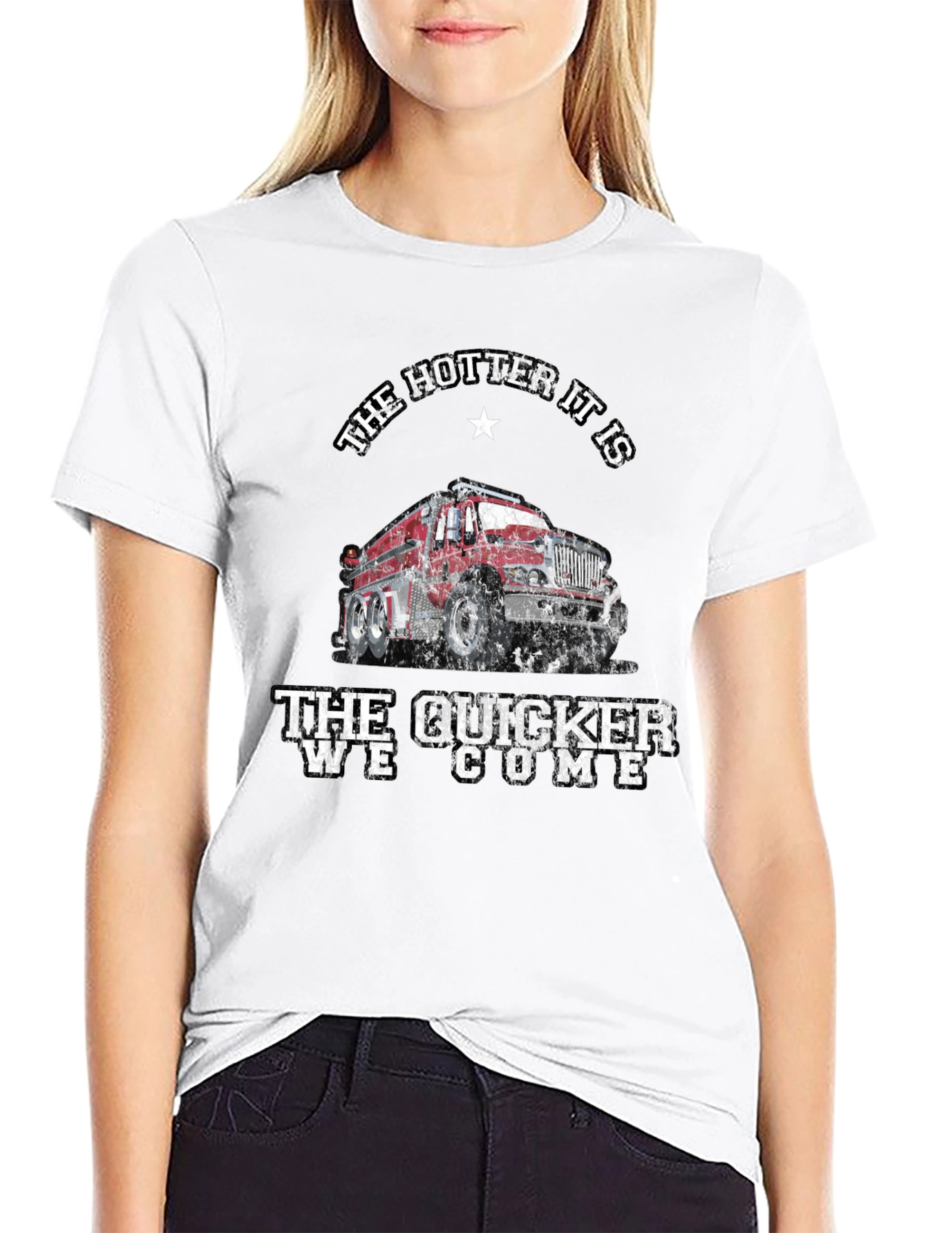 Fire Truck T-Shirt - The Hotter It Is...