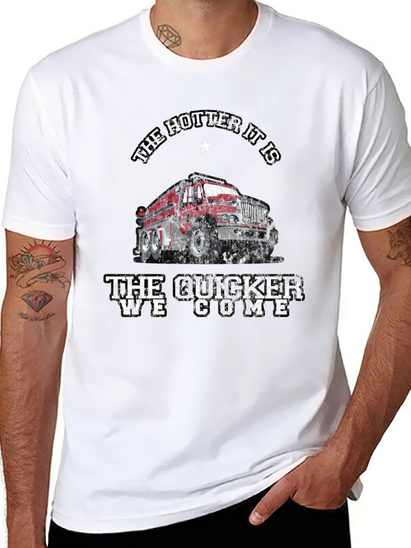Fire Truck T-Shirt - The Hotter It Is...