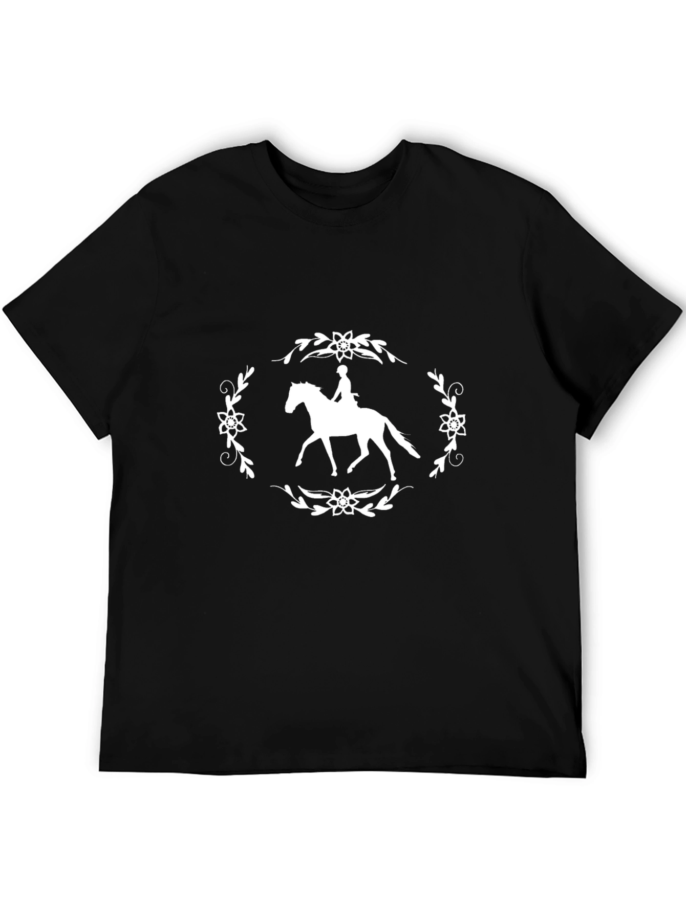 Horse Rider Graphic Tee - Stylish Black T-Shirt