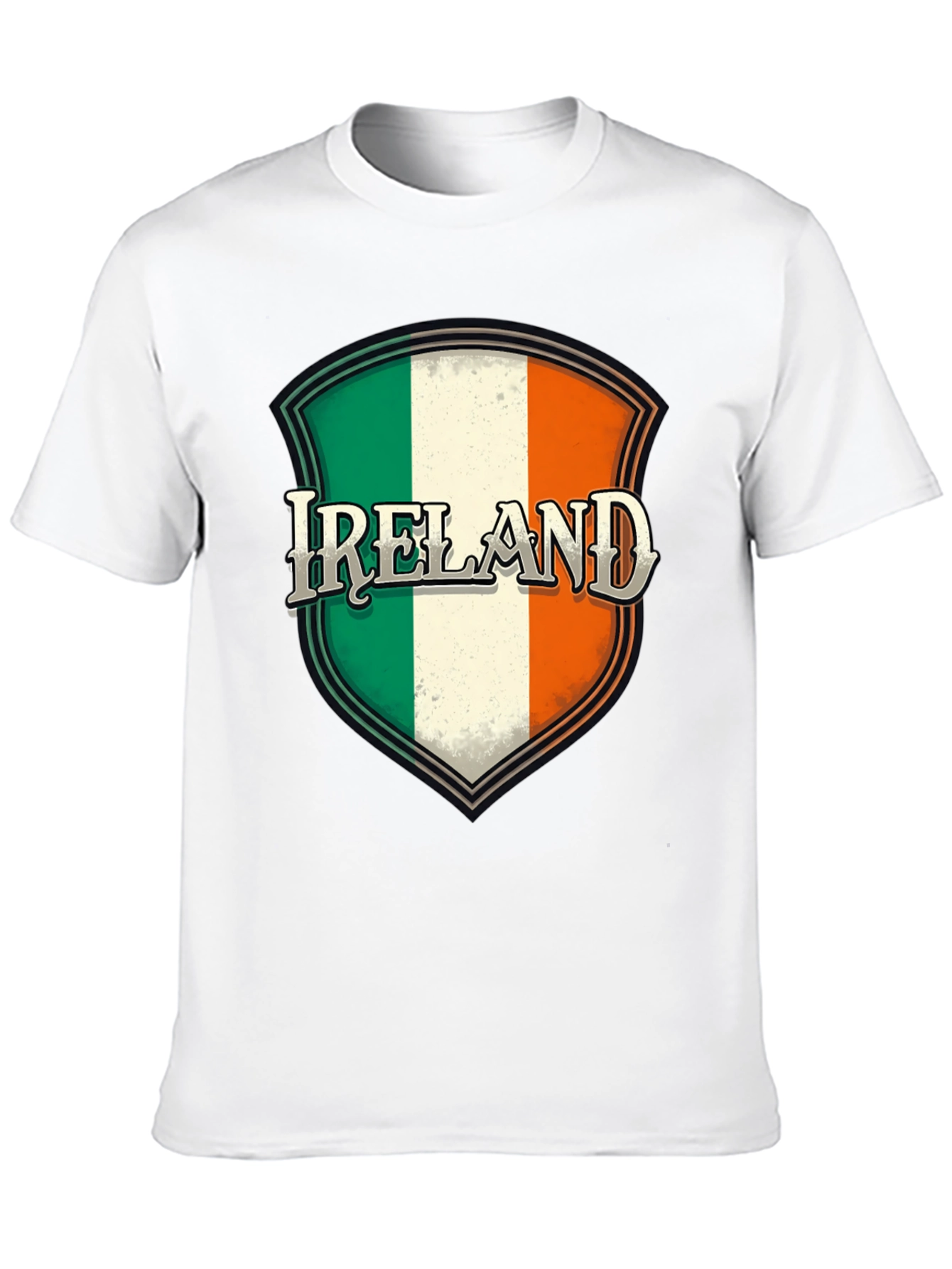 Ireland Flag Shield Graphic Black T-Shirt