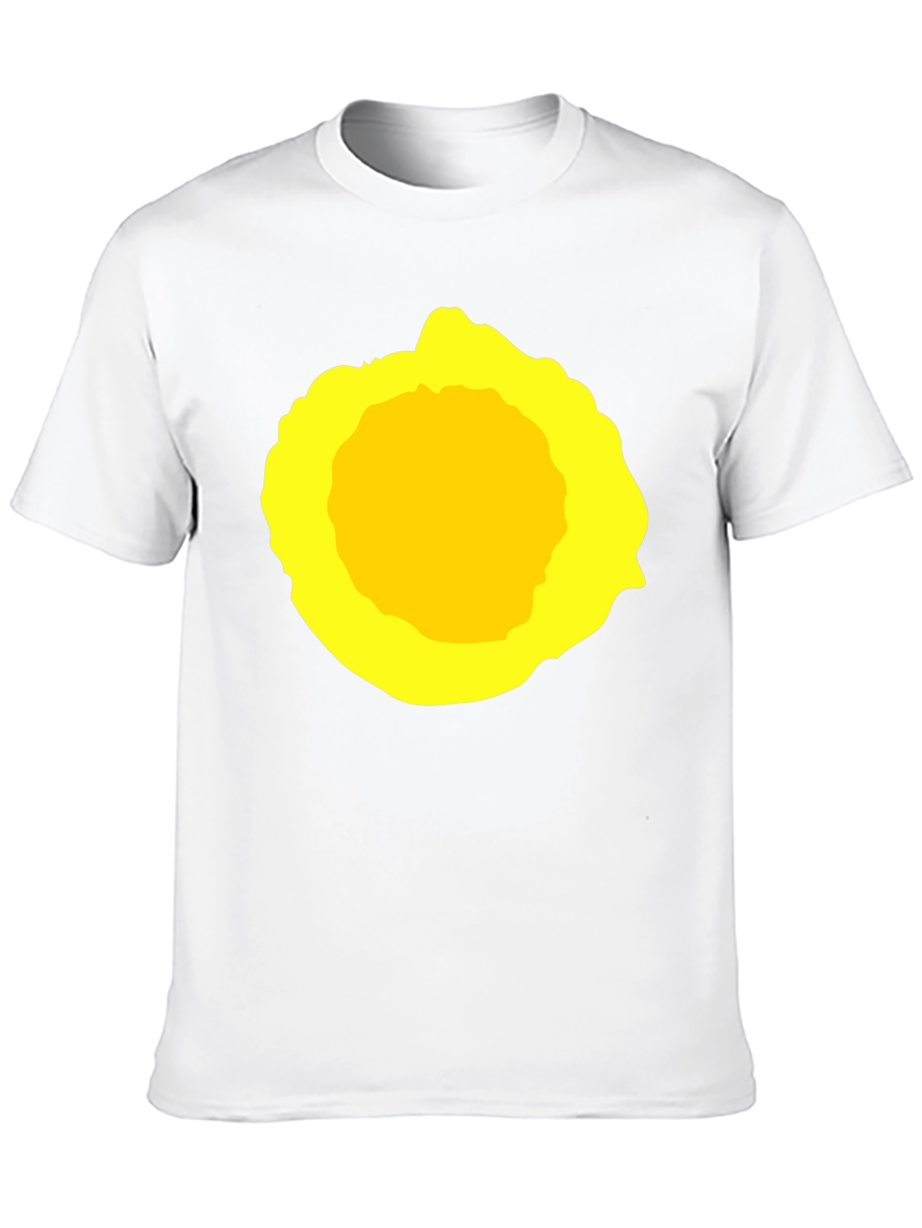 Abstract Yellow Circle Graphic T-Shirt