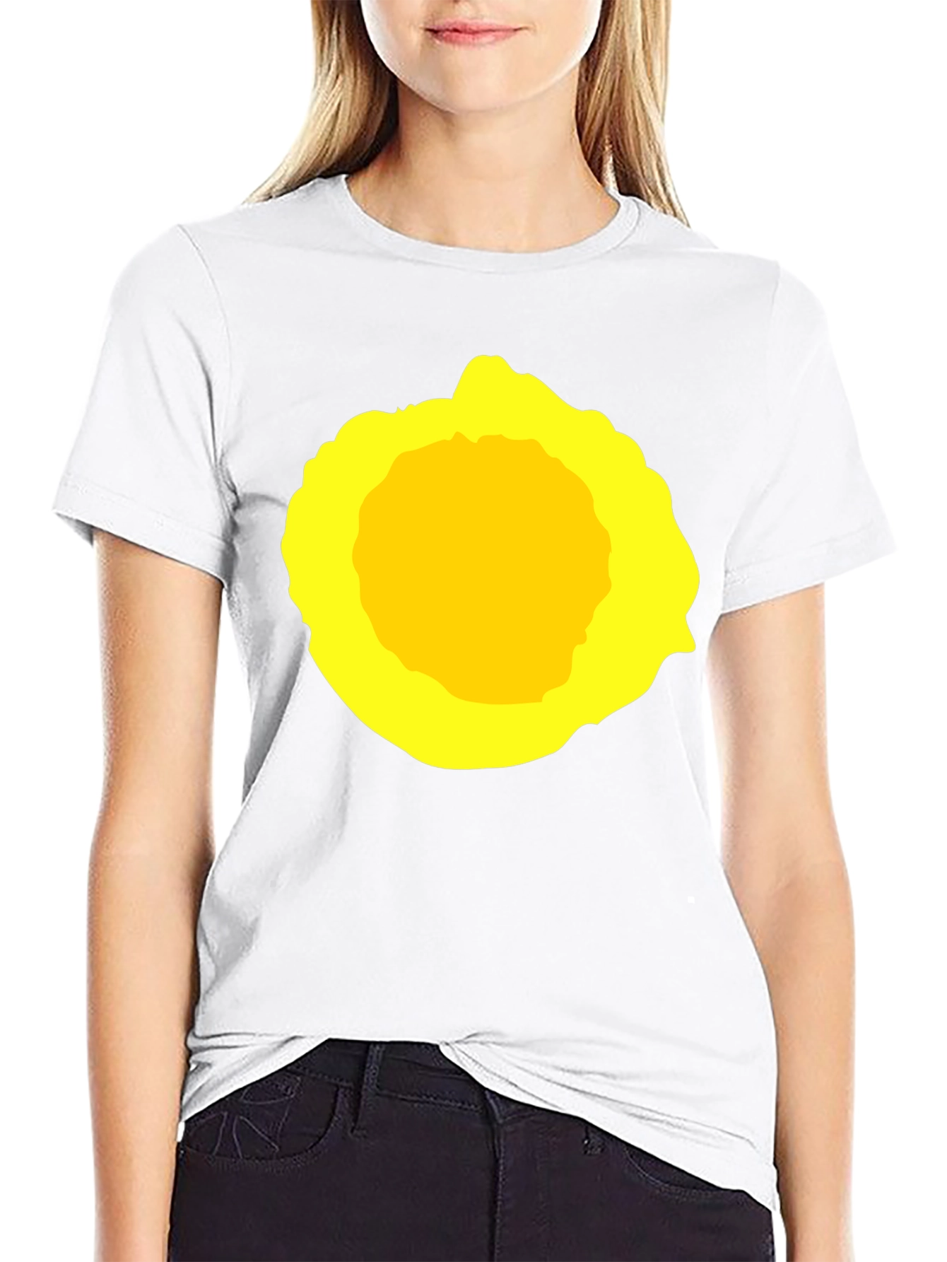 Abstract Yellow Circle Graphic T-Shirt