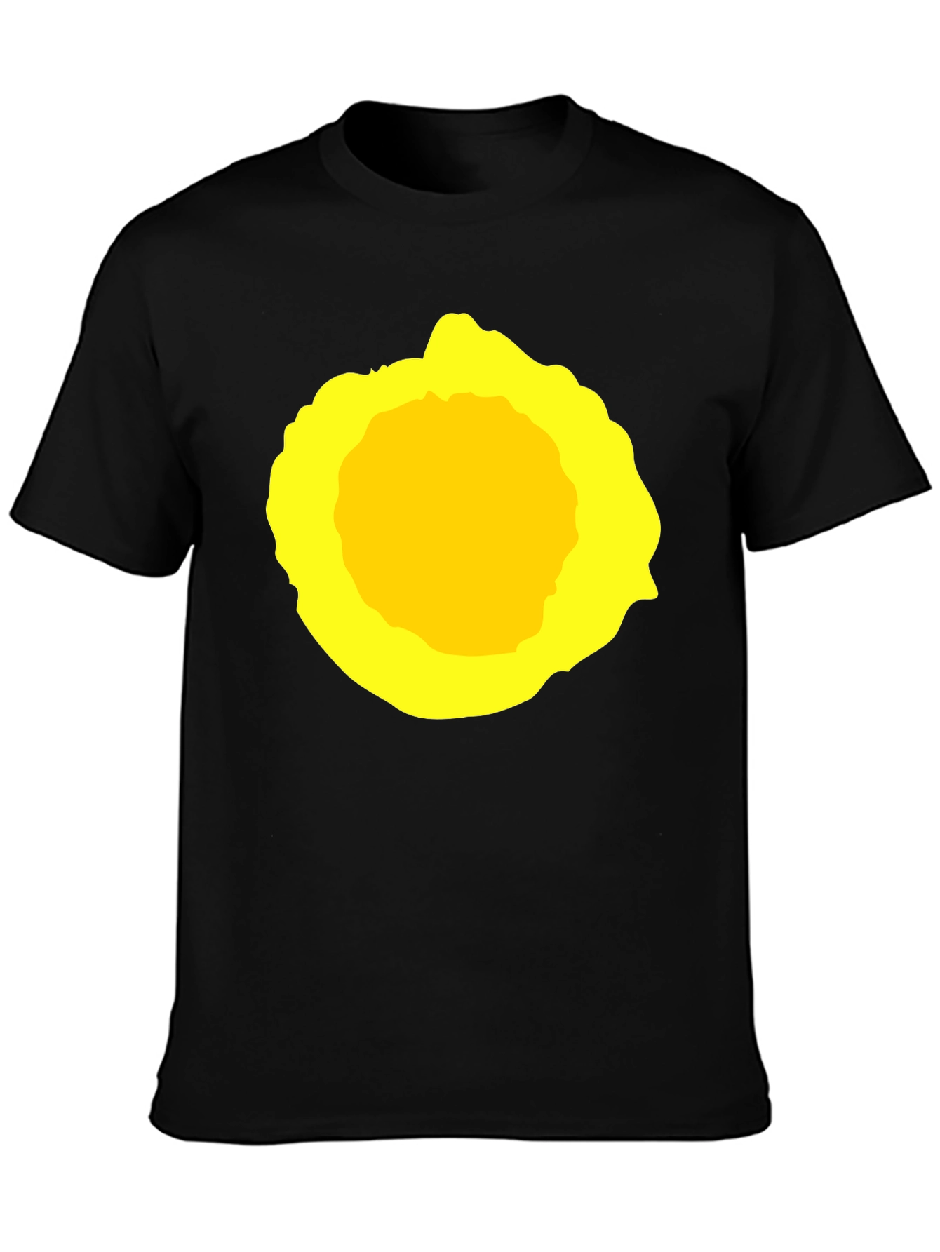 Abstract Yellow Circle Graphic T-Shirt