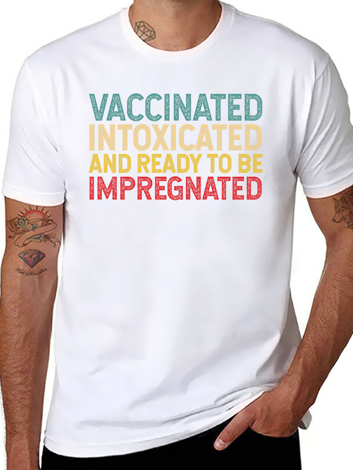 Vaccinated Intoxicated T-Shirt Funny Slogan Tee