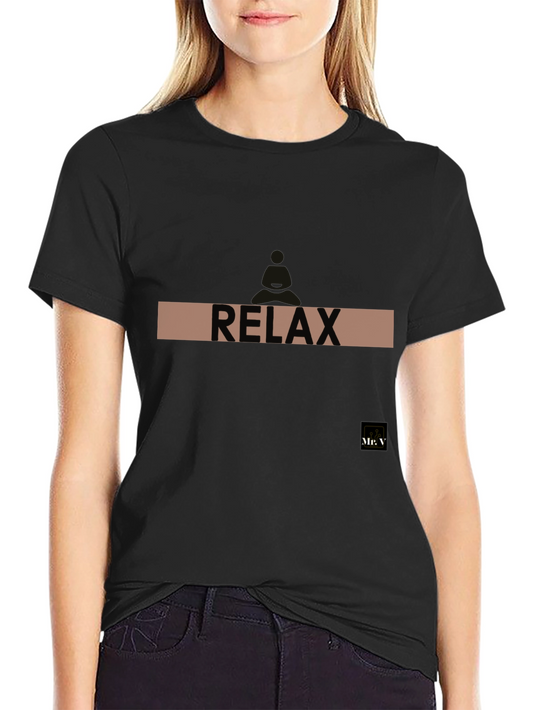 Relax Mens Black Graphic Tee - Casual Comfort