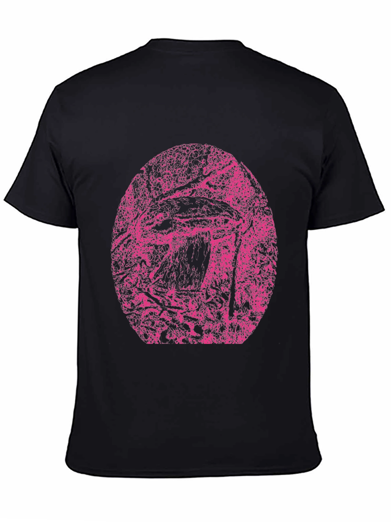 Black T-Shirt with Pink Abstract Design