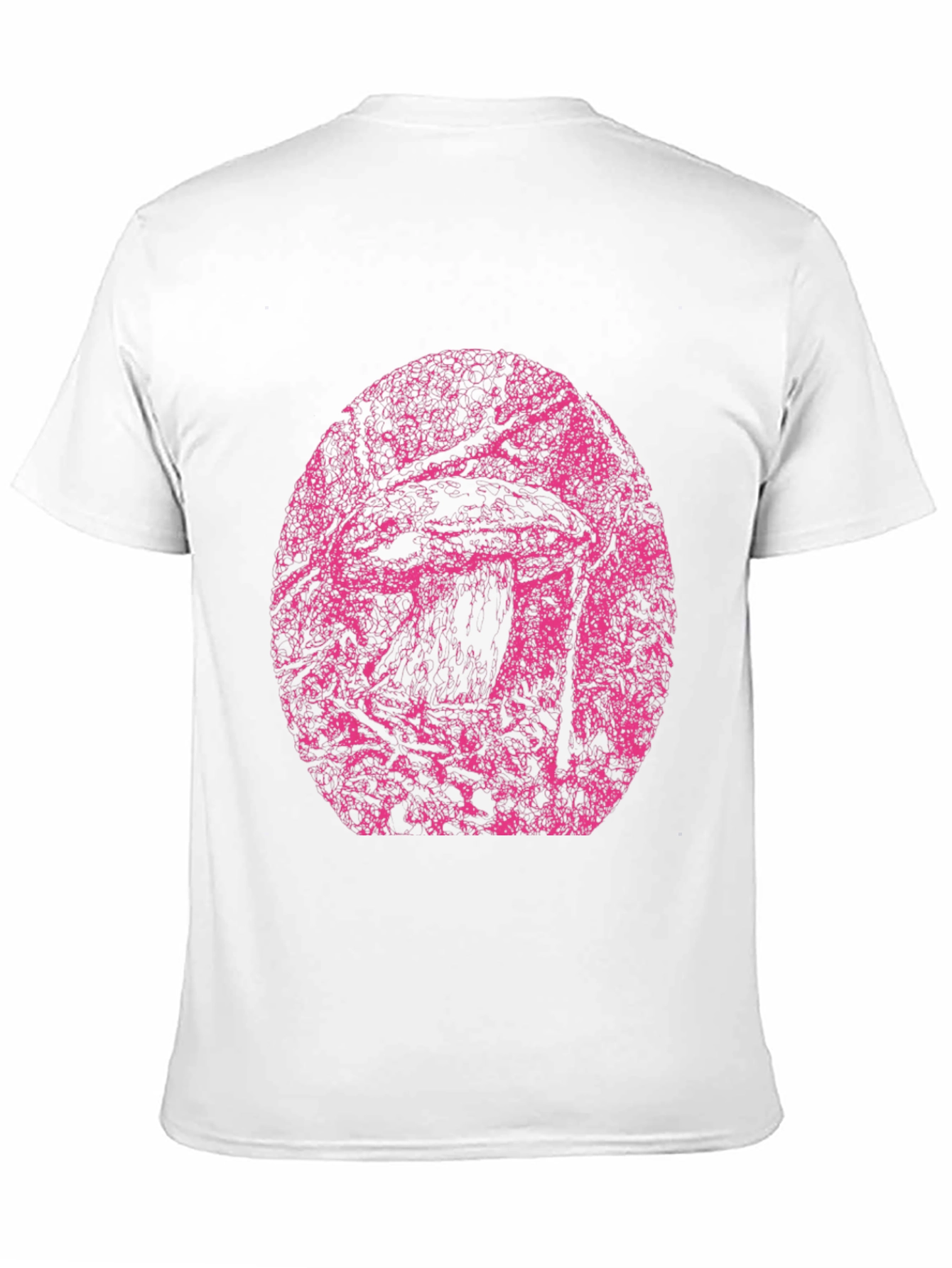 Black T-Shirt with Pink Abstract Design