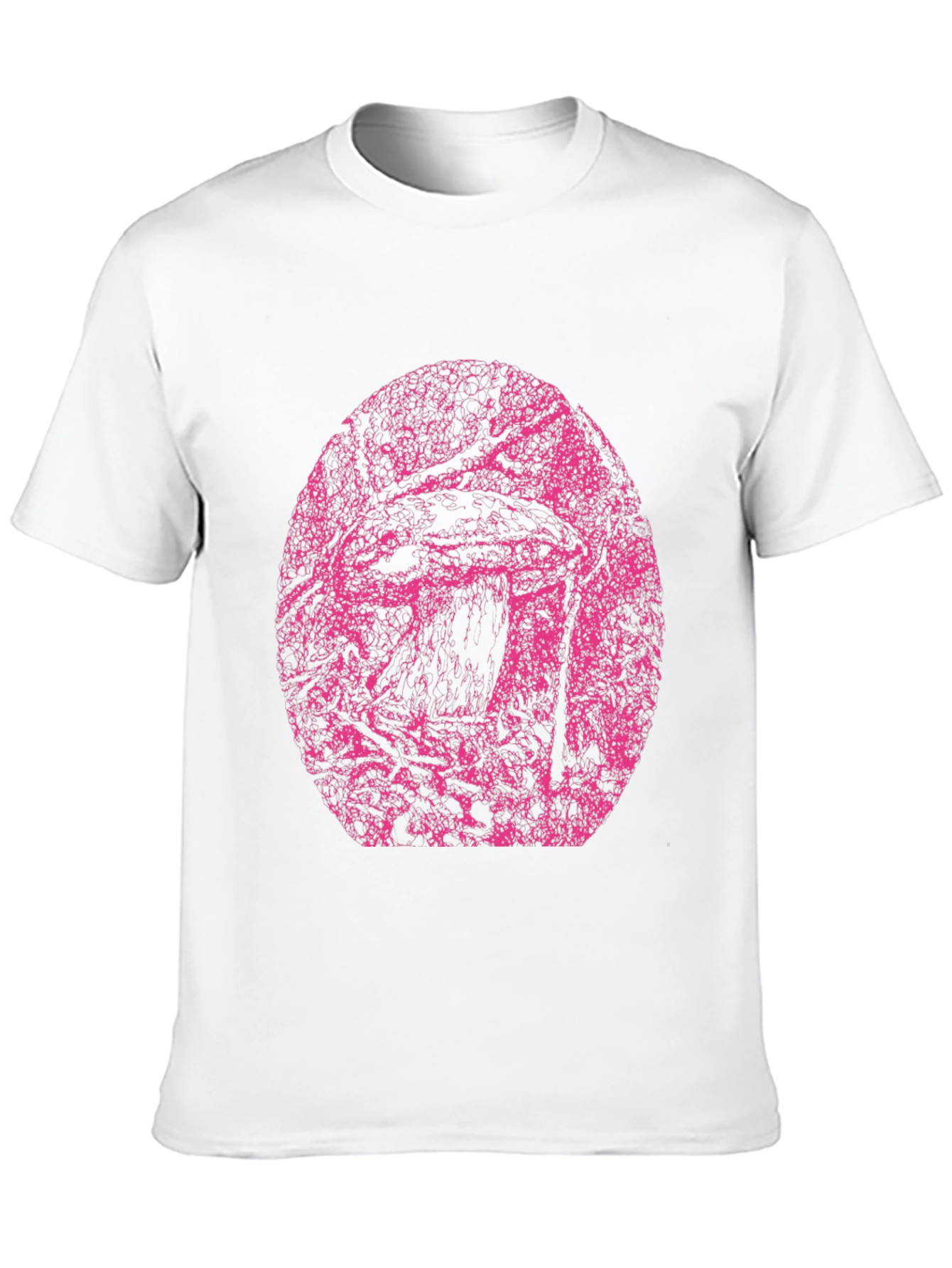 Black T-Shirt with Pink Abstract Design