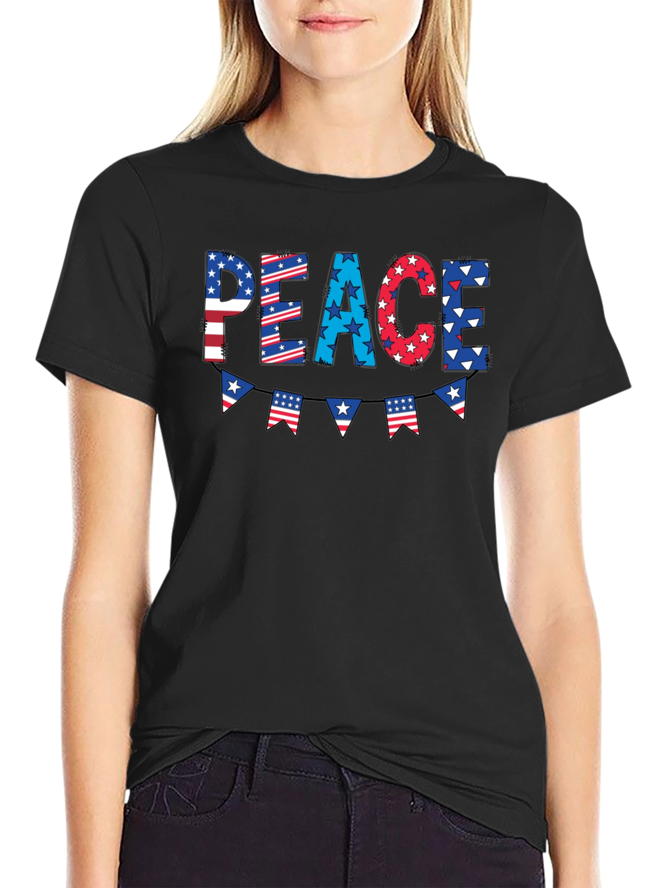 Patriotic Peace Graphic Tee - 4th of July T-Shirt