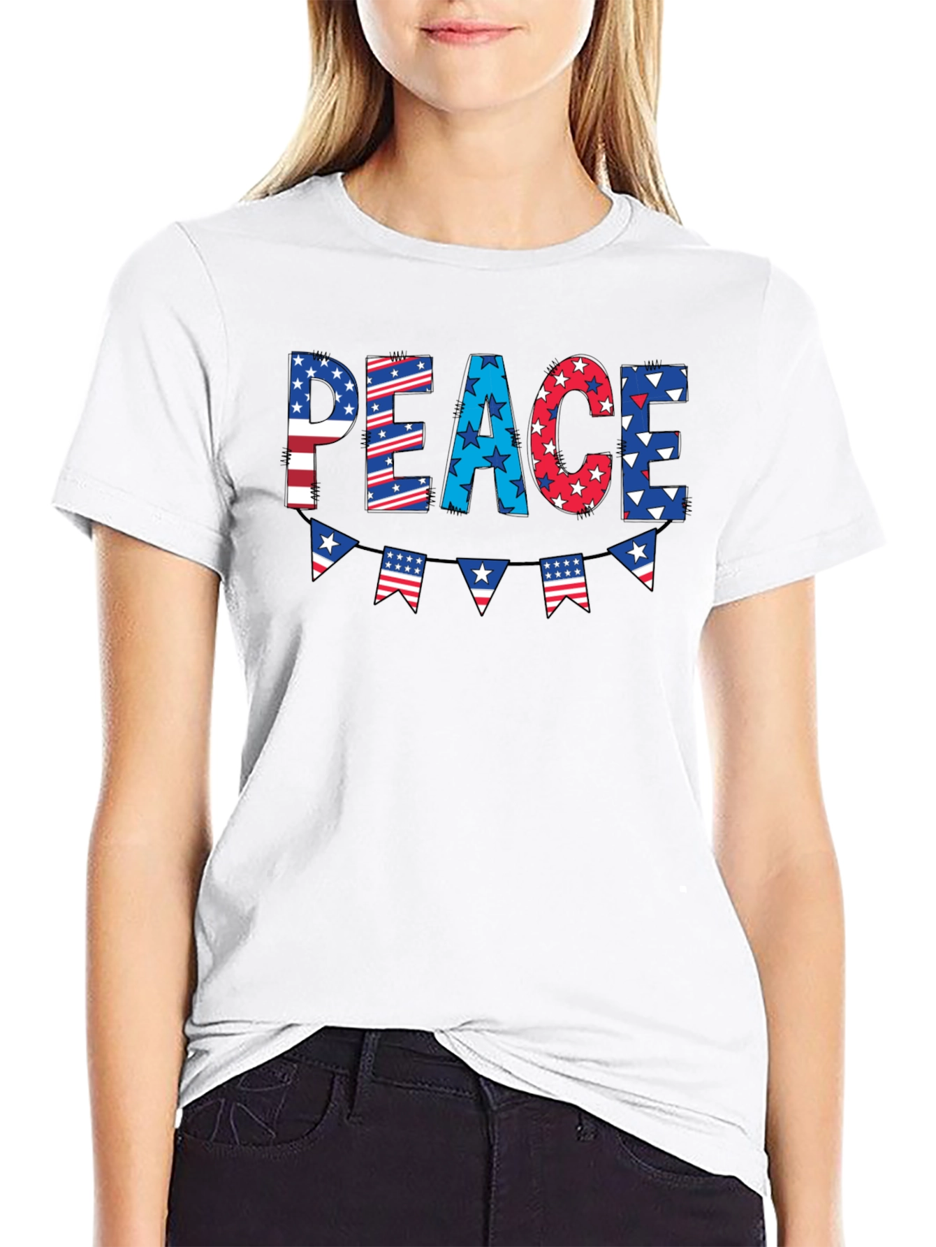 Patriotic Peace Graphic Tee - 4th of July T-Shirt