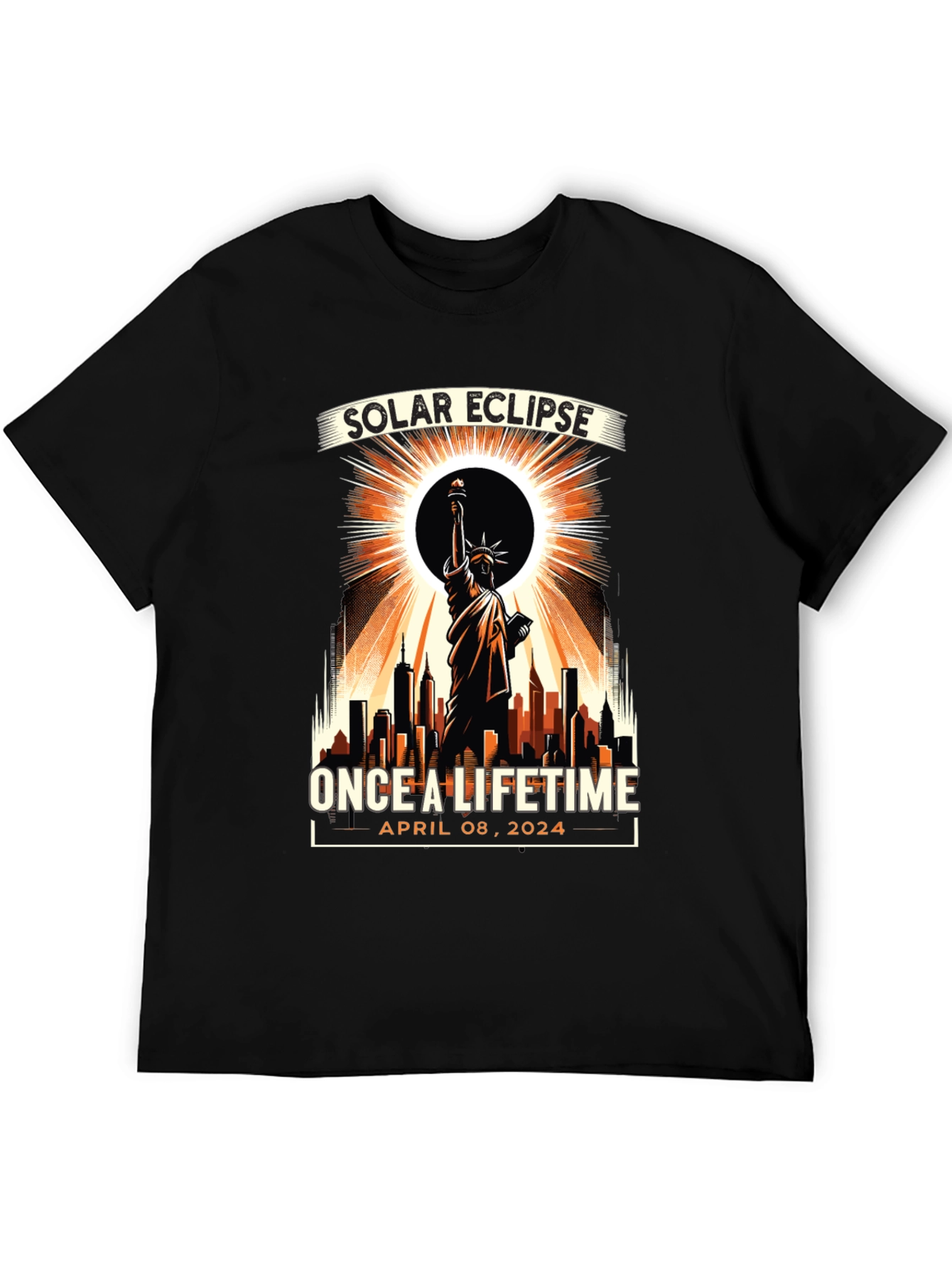 Solar Eclipse April 2024 Statue of Liberty T-Shirt