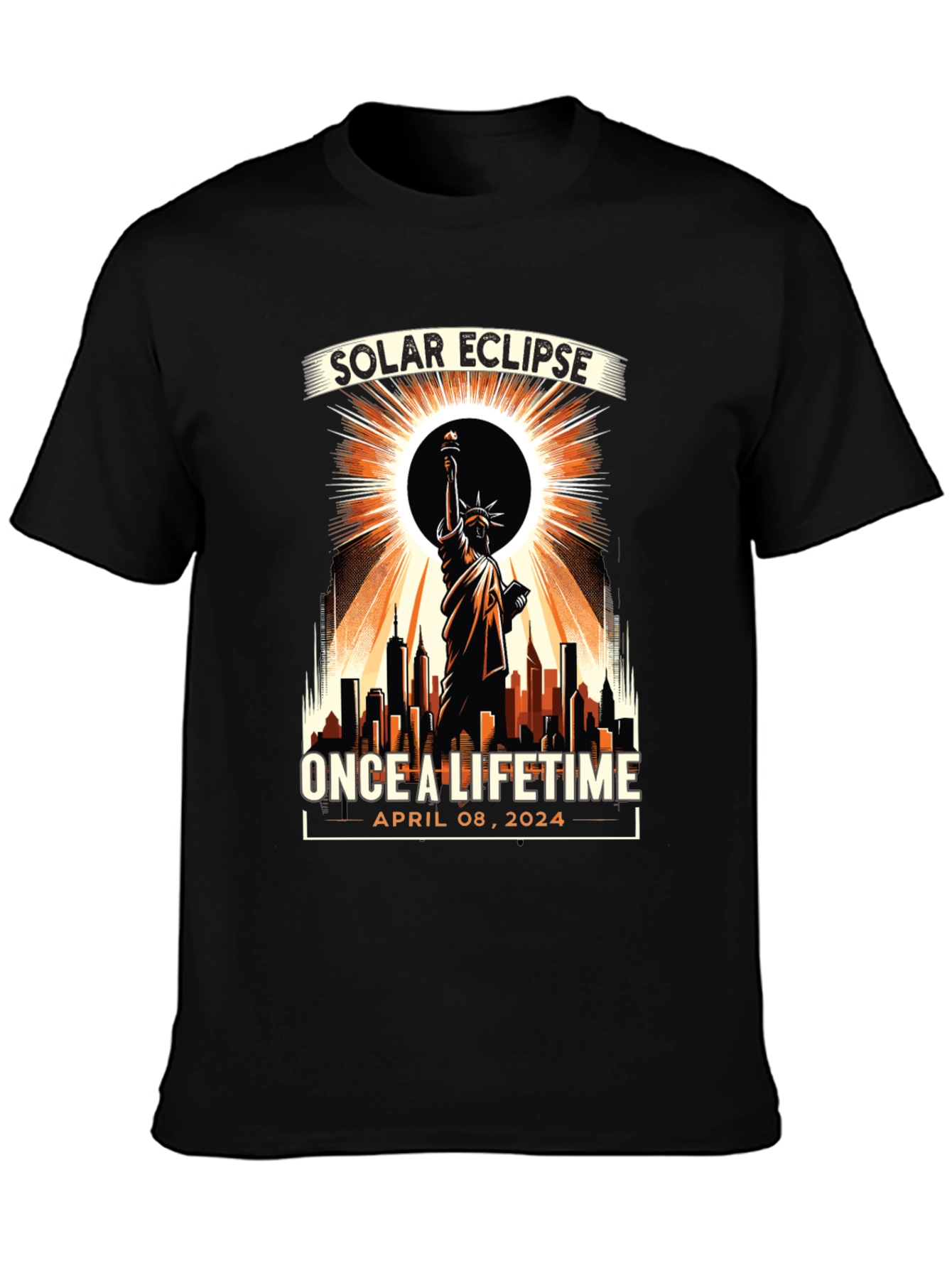 Solar Eclipse April 2024 Statue of Liberty T-Shirt