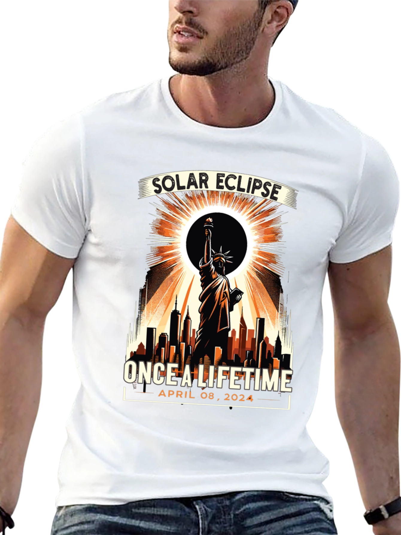 Solar Eclipse April 2024 Statue of Liberty T-Shirt