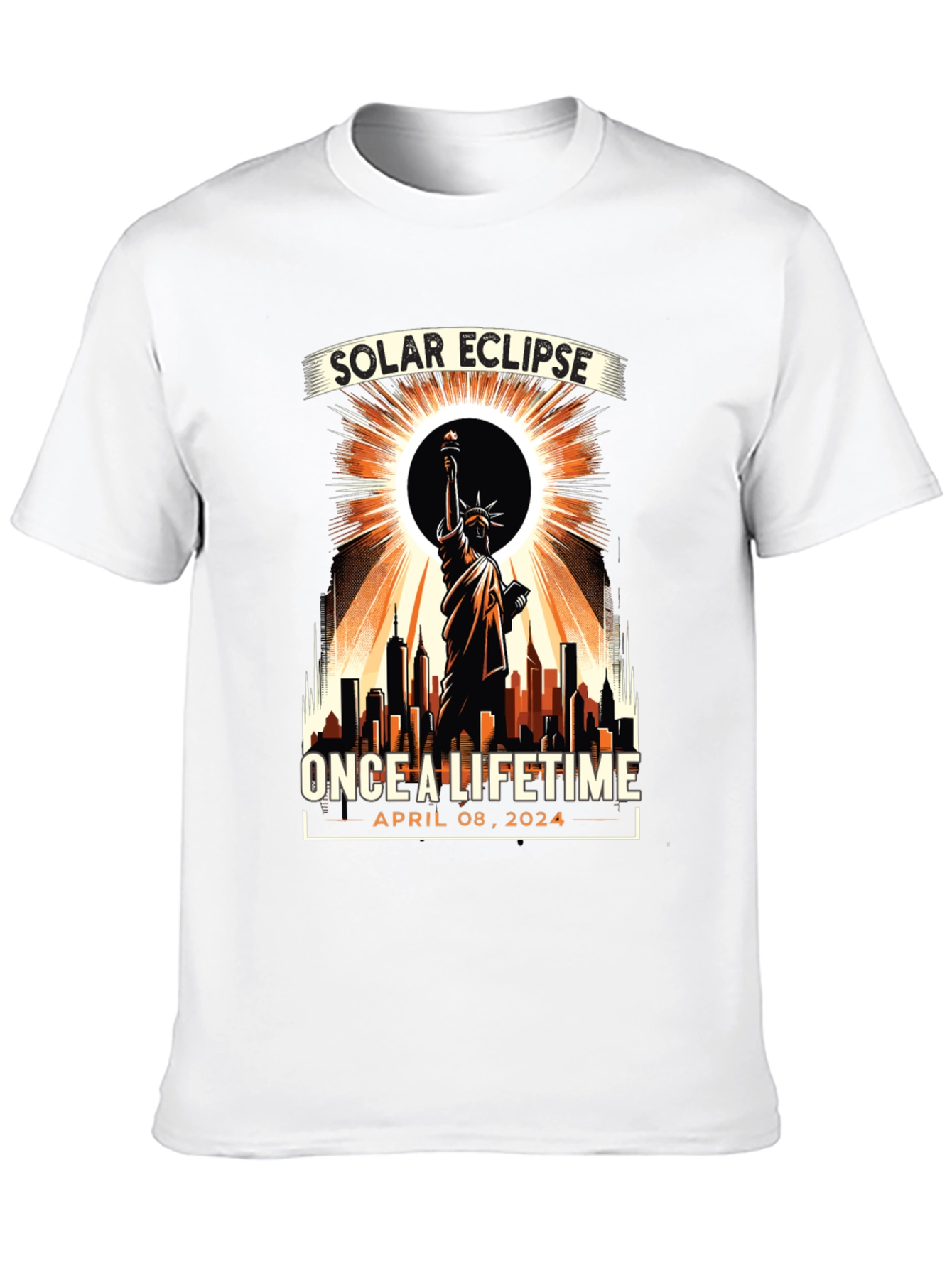 Solar Eclipse April 2024 Statue of Liberty T-Shirt