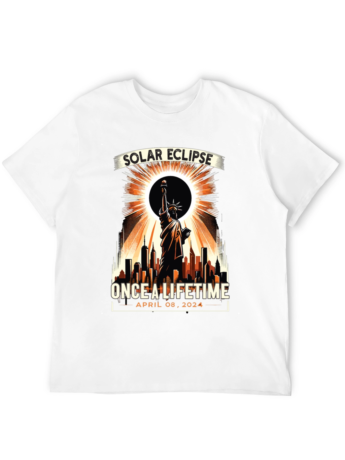 Solar Eclipse April 2024 Statue of Liberty T-Shirt