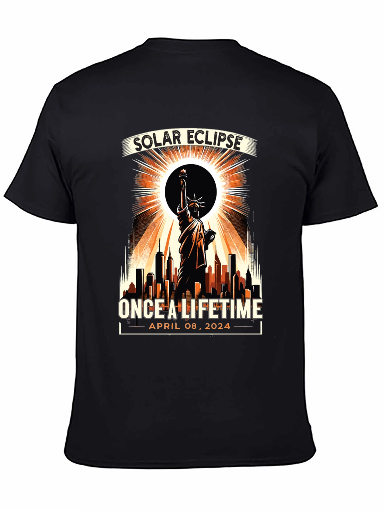 Solar Eclipse April 2024 Statue of Liberty T-Shirt