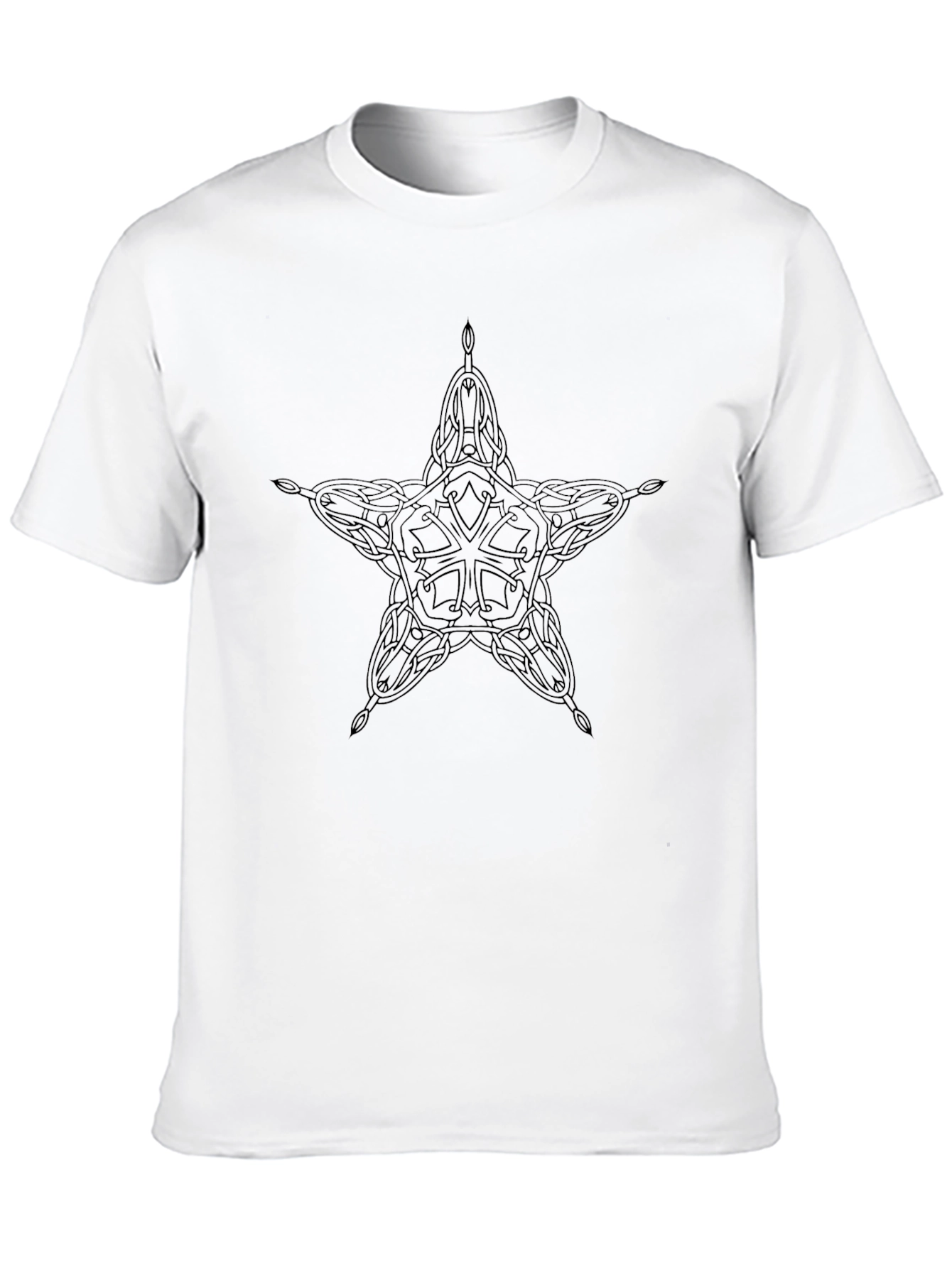 Celtic Star Graphic Tee - Black Cotton