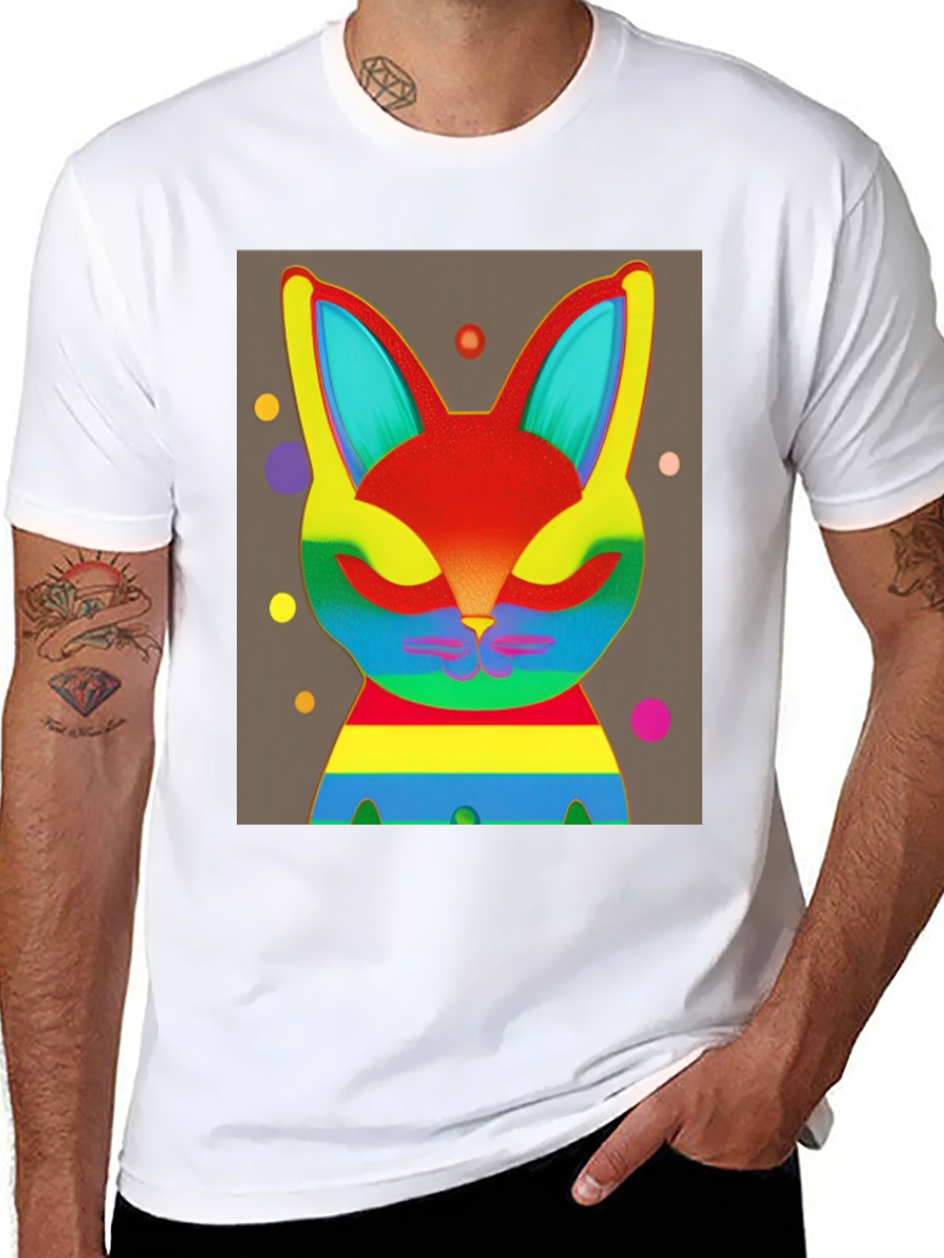 Rainbow Rabbit Graphic Tee - Unisex