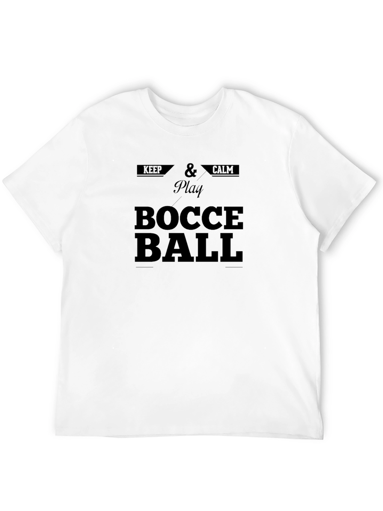 Keep Calm & Play Bocce Ball Black T-Shirt