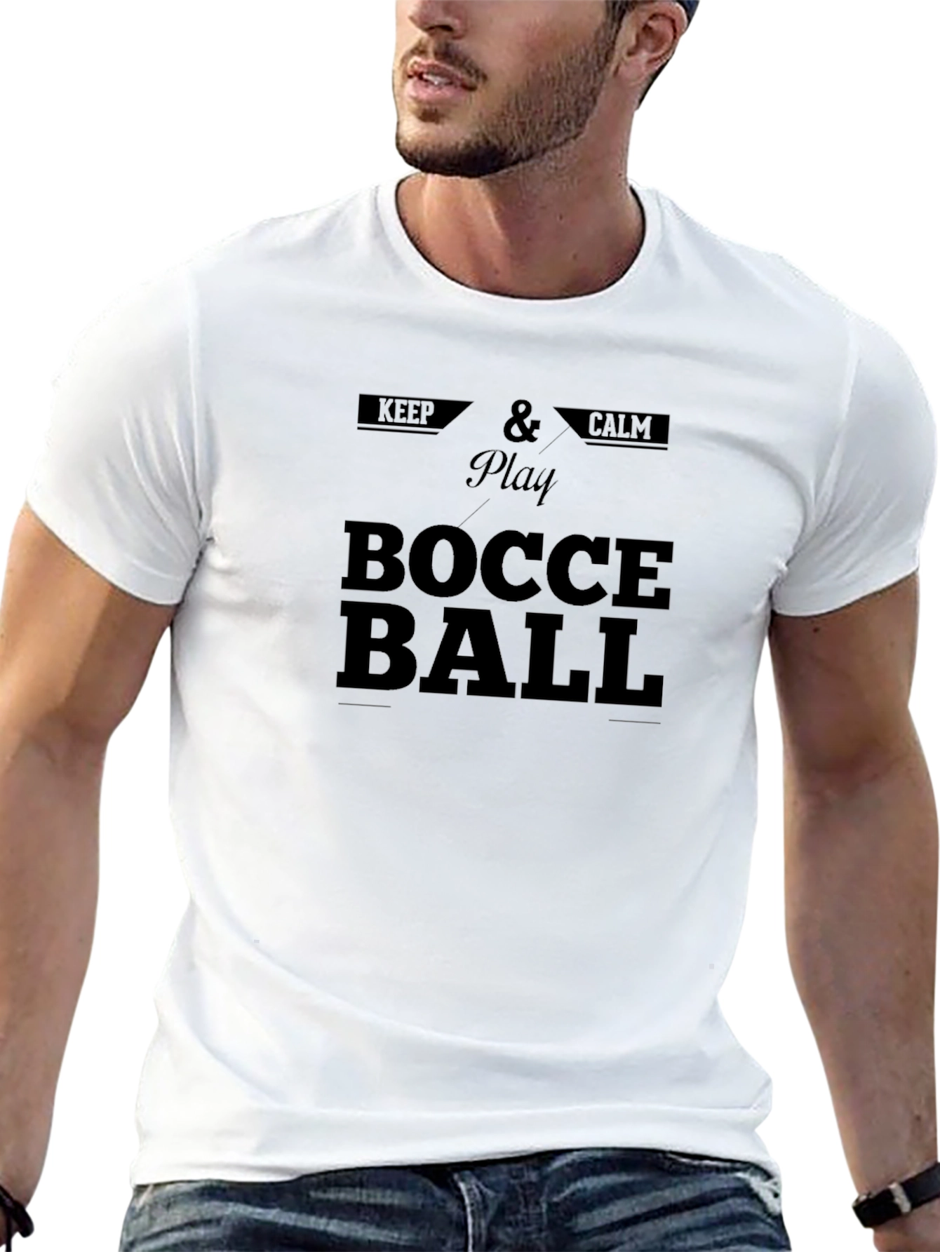 Keep Calm & Play Bocce Ball Black T-Shirt