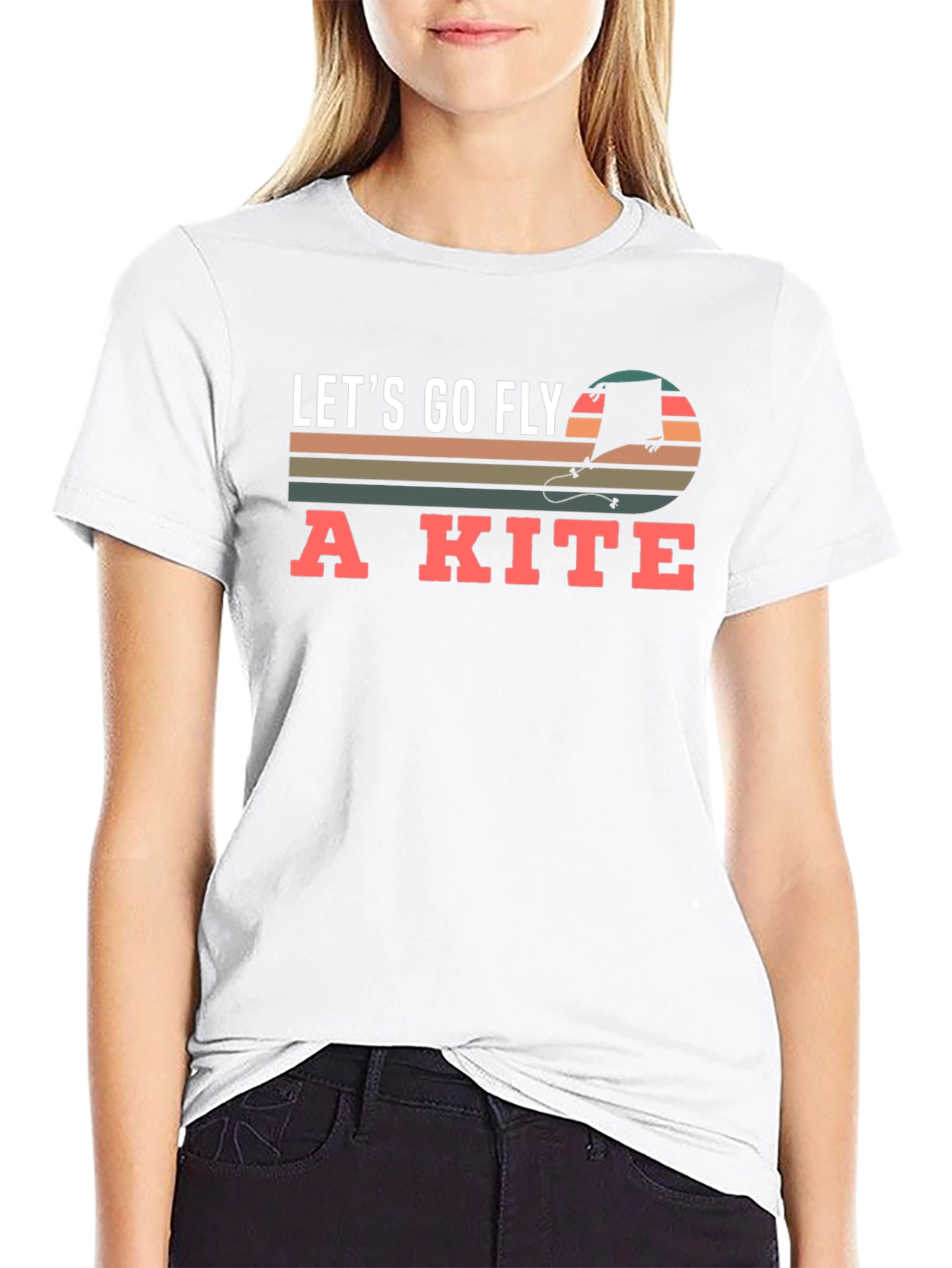 Lets Go Fly A Kite Black Tee