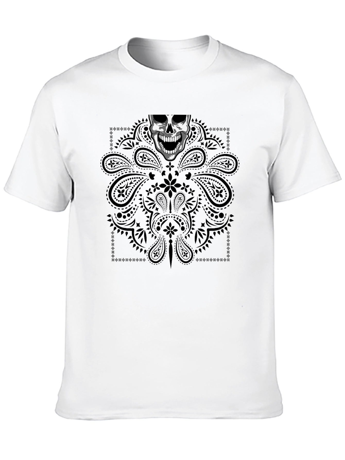 Skull Bandana Graphic Tee - Mens Black T-Shirt