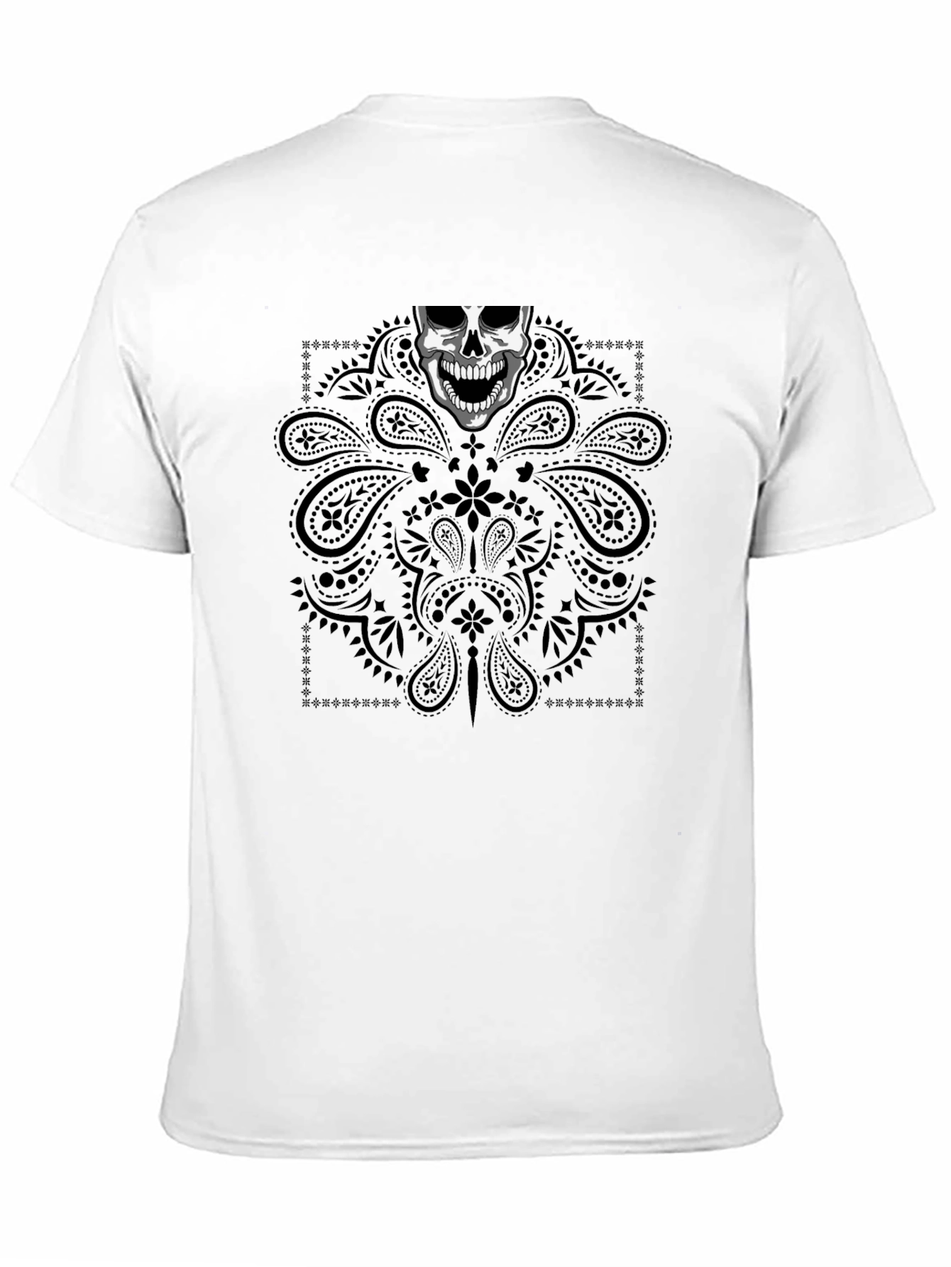 Skull Bandana Graphic Tee - Mens Black T-Shirt