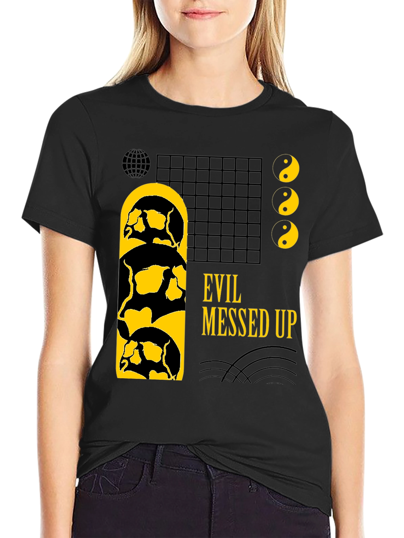 Evil Messed Up Black Graphic Tee