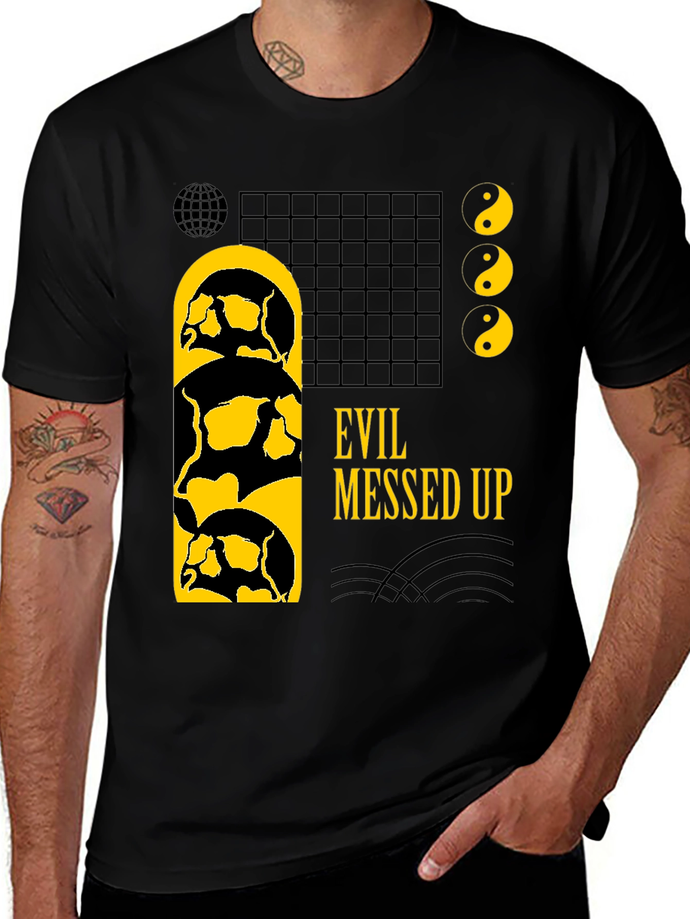 Evil Messed Up Black Graphic Tee