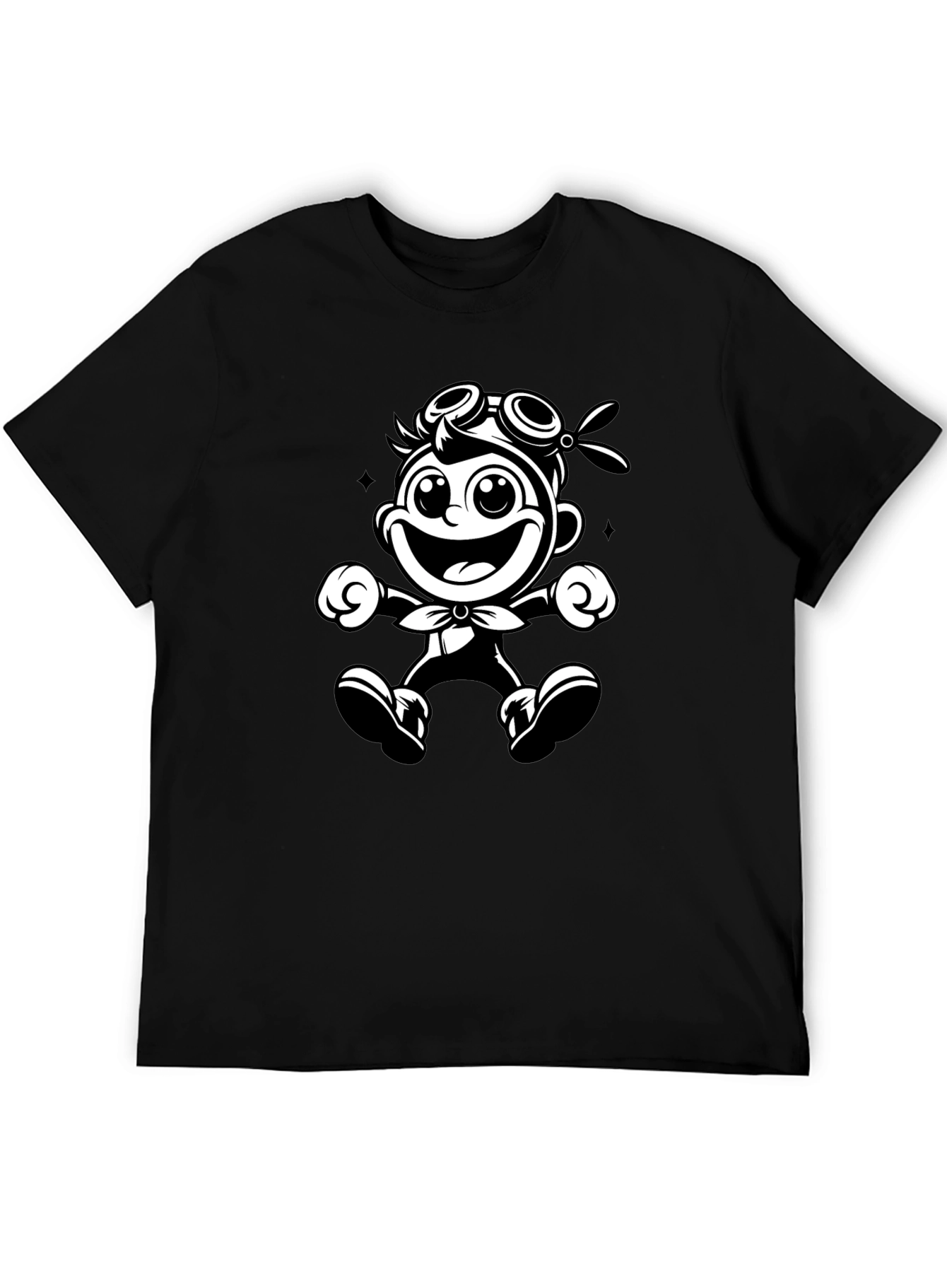 Cartoon Character Black T-Shirt