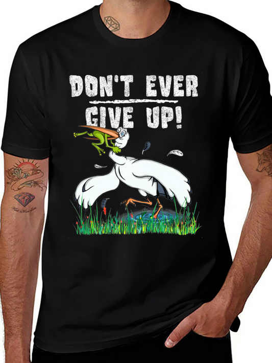 Dont Ever Give Up! Stork & Frog Graphic Tee