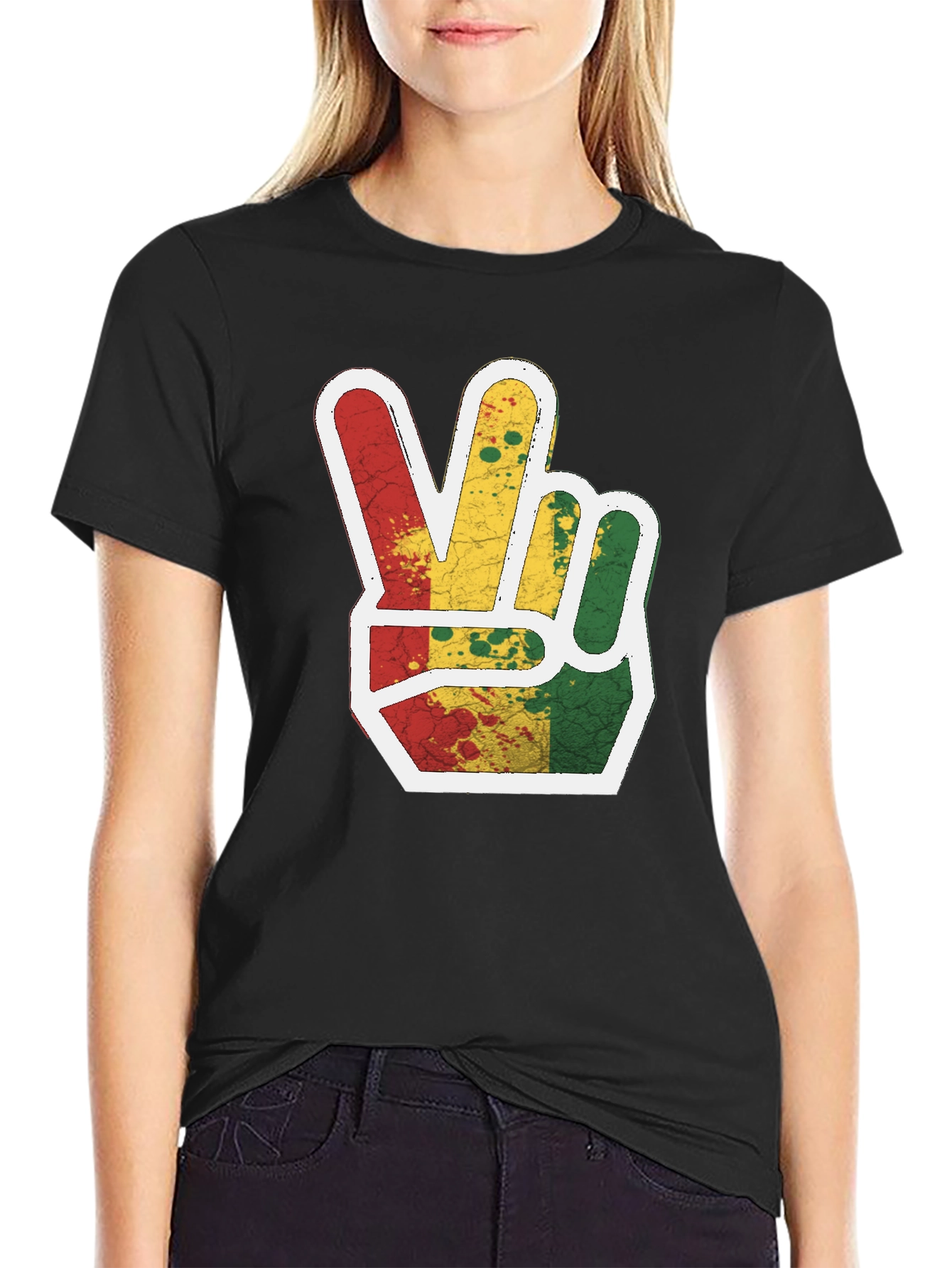 Rasta Peace Sign Graphic Tee