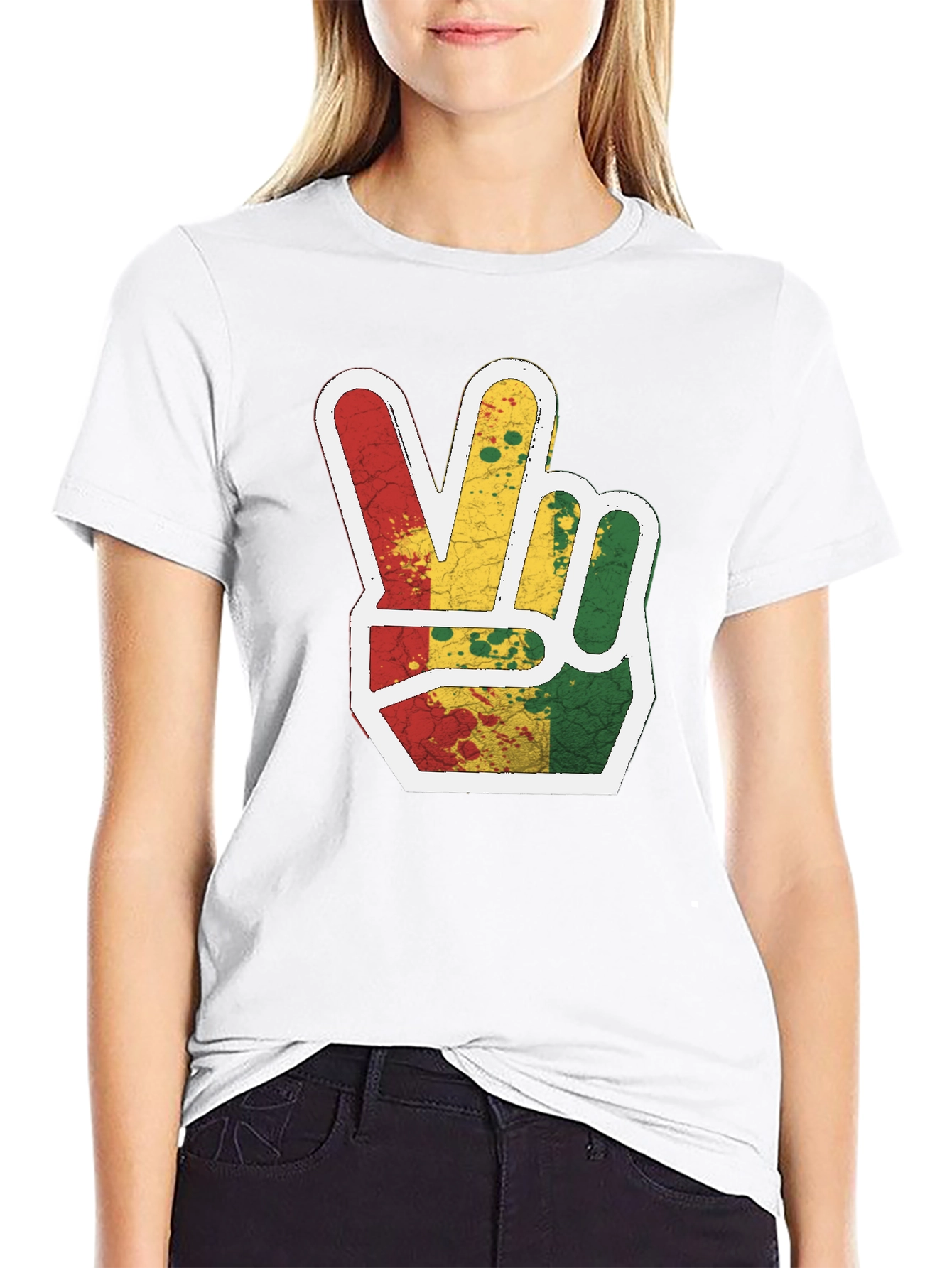 Rasta Peace Sign Graphic Tee