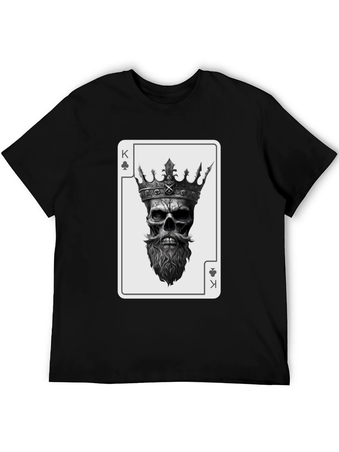 King Skull Card Graphic T-Shirt - Mens Black Tee
