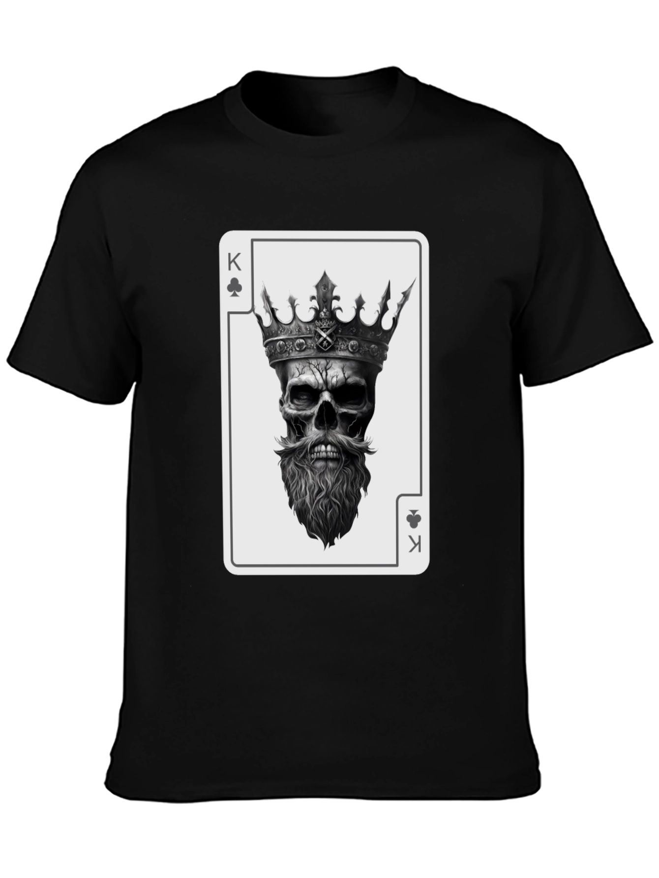 King Skull Card Graphic T-Shirt - Mens Black Tee