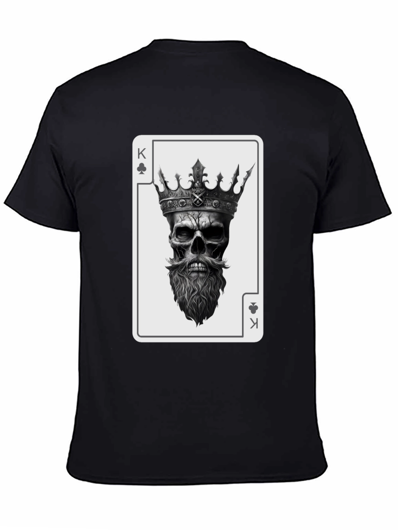King Skull Card Graphic T-Shirt - Mens Black Tee