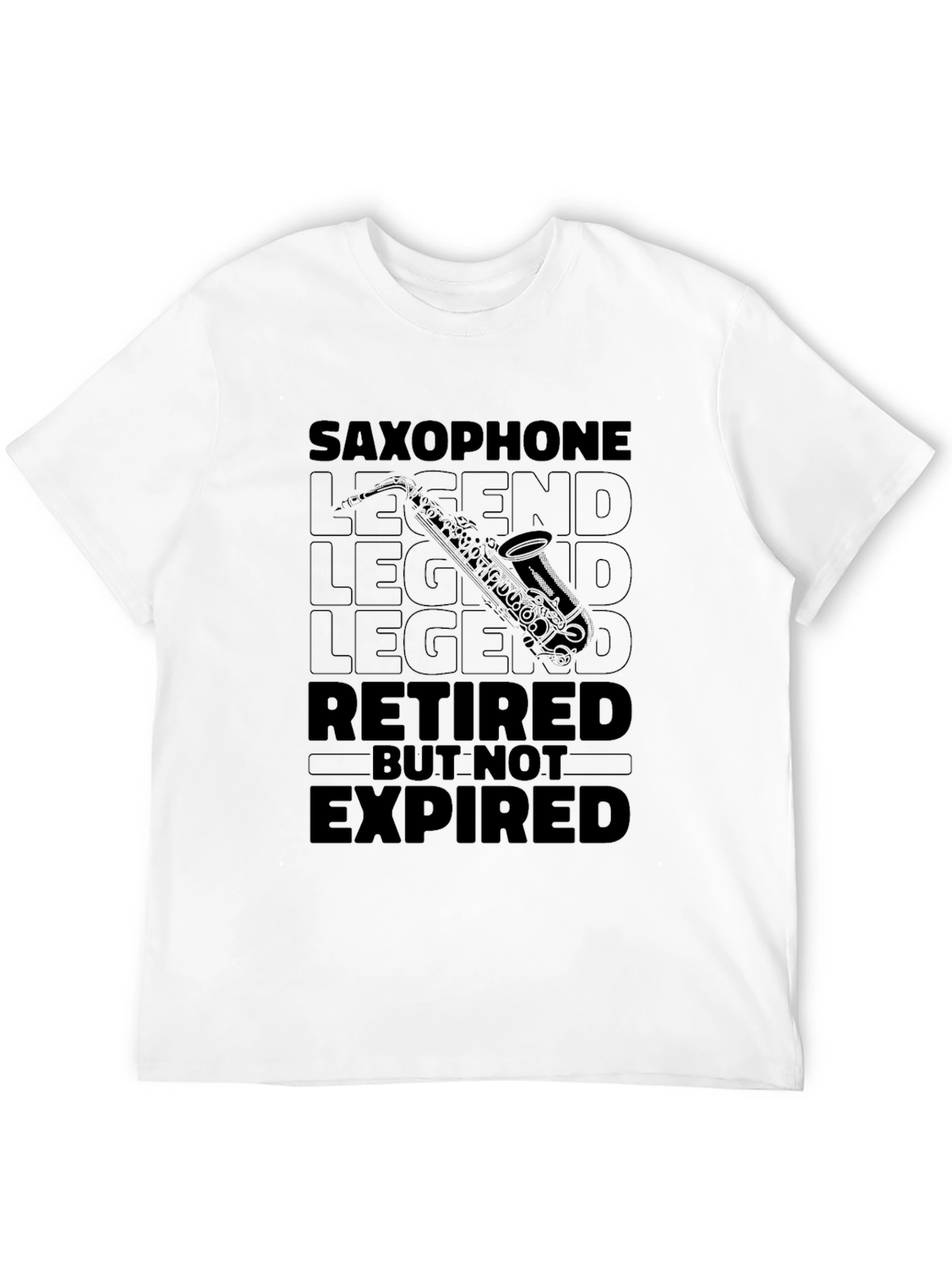 Saxophone Legend Retired Mens Black T-Shirt