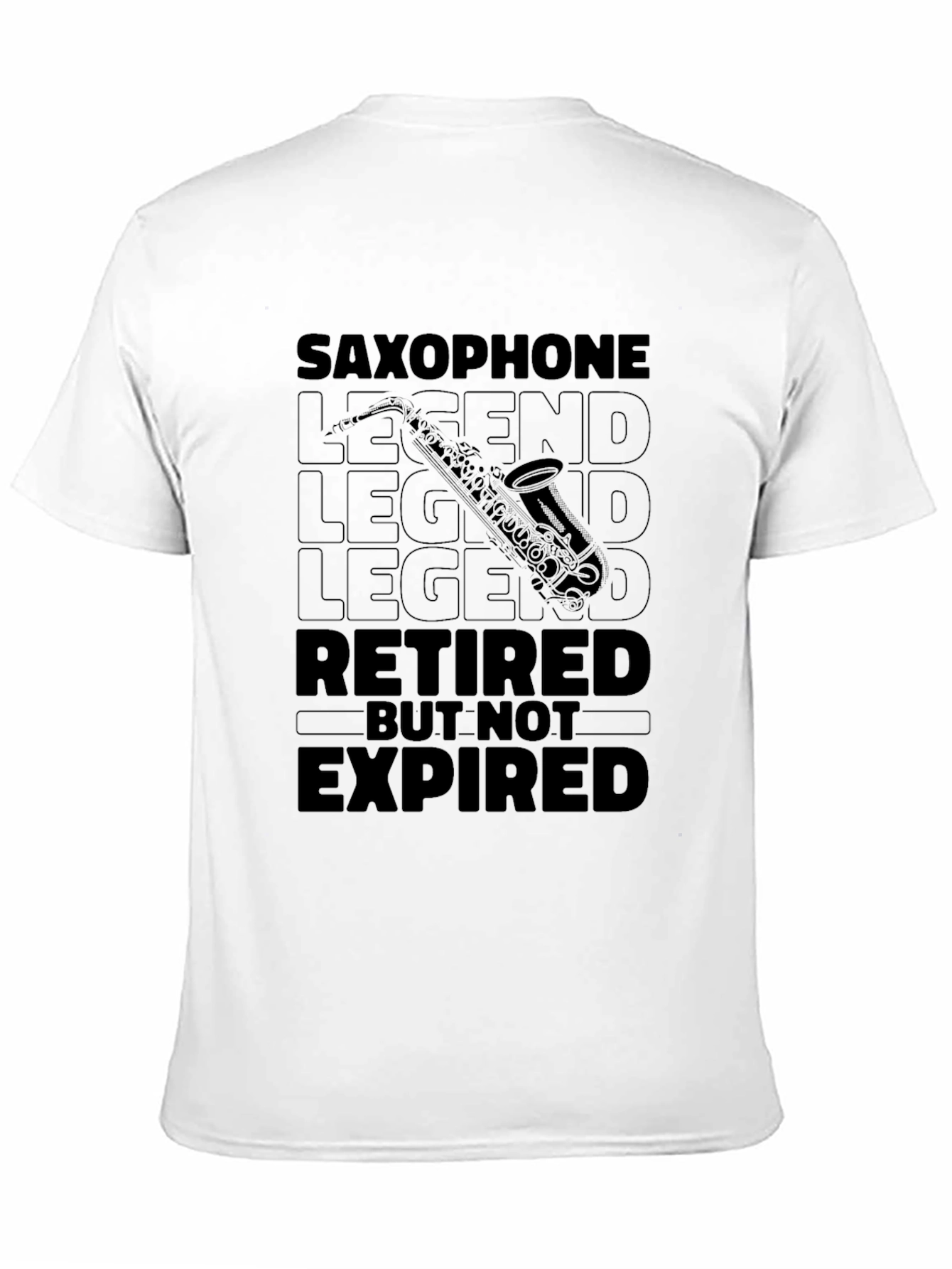 Saxophone Legend Retired Mens Black T-Shirt