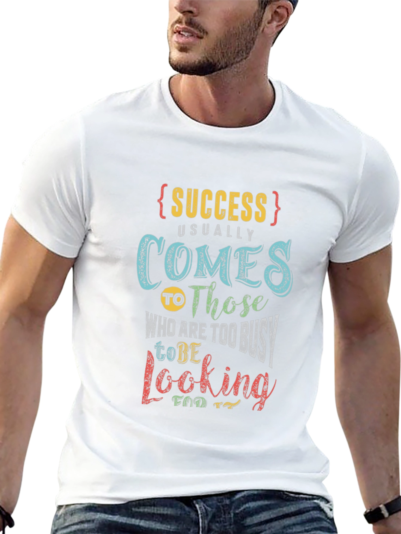 Success Busy Quote Black Graphic T-Shirt