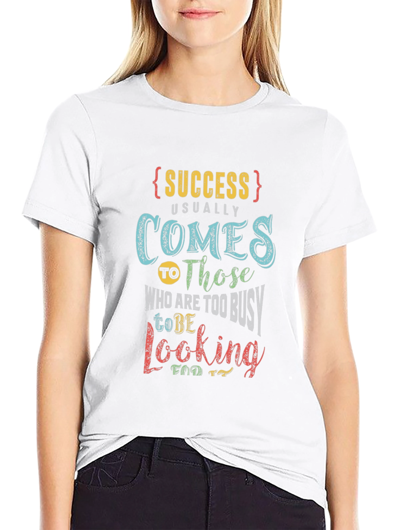 Success Busy Quote Black Graphic T-Shirt