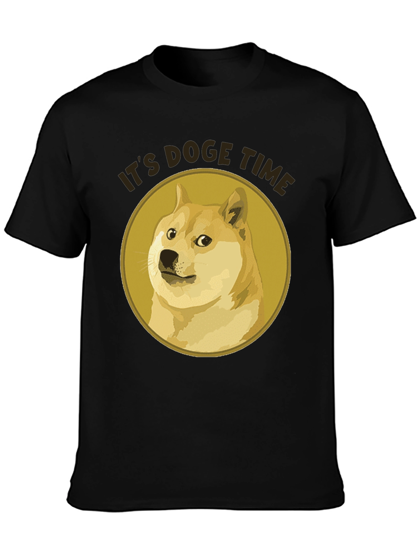 Its Doge Time Graphic Tee - Black Cotton T-Shirt