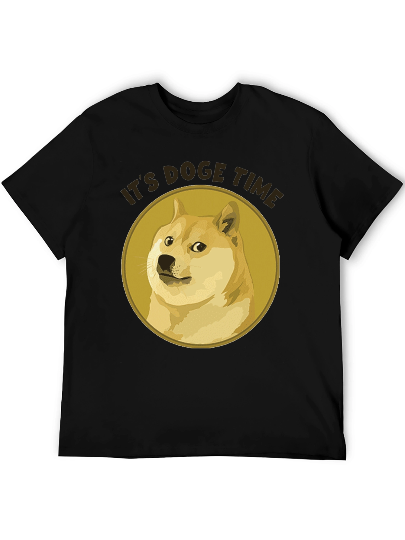 Its Doge Time Graphic Tee - Black Cotton T-Shirt