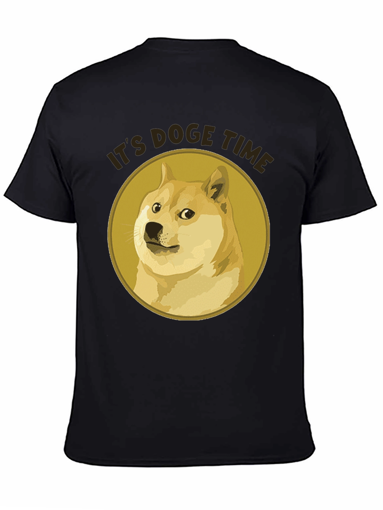Its Doge Time Graphic Tee - Black Cotton T-Shirt