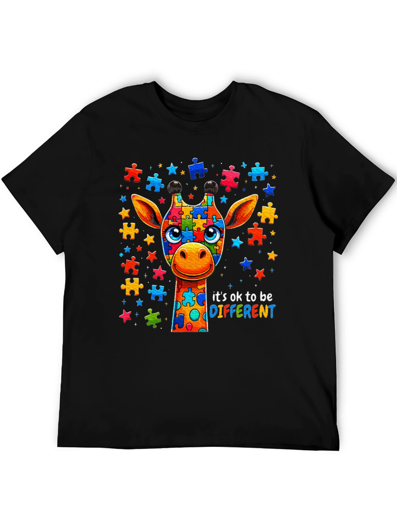 Autism Awareness Giraffe Puzzle Piece T-Shirt
