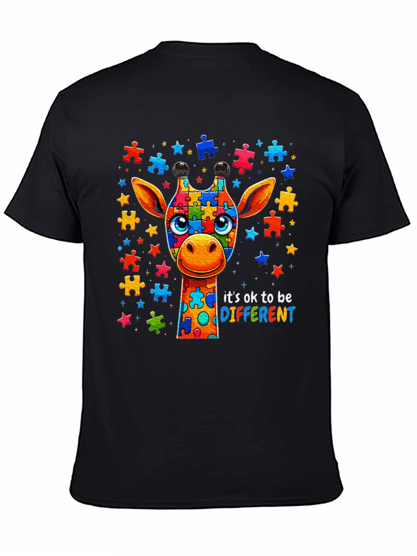 Autism Awareness Giraffe Puzzle Piece T-Shirt
