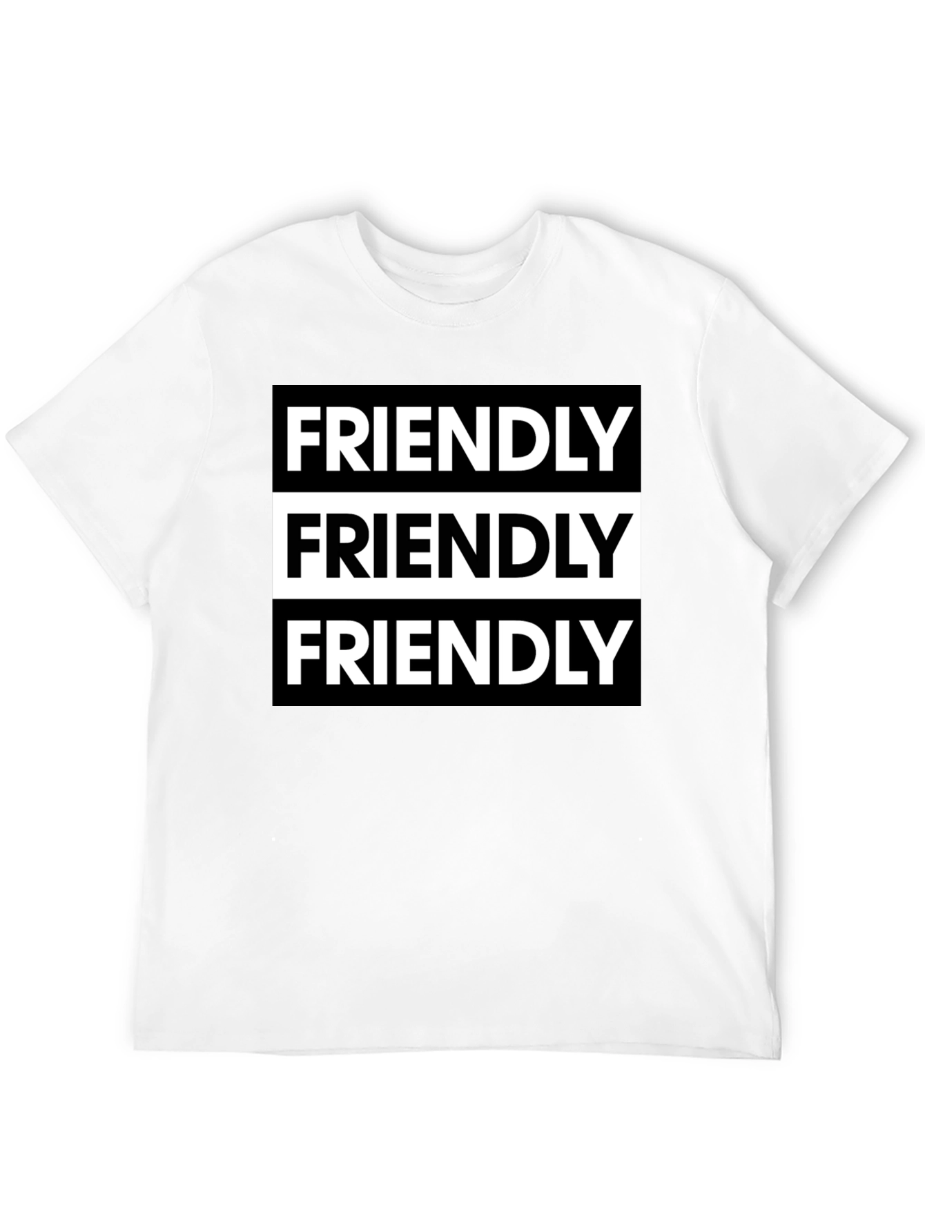 Friendly Graphic Tee - Modern Black T-Shirt