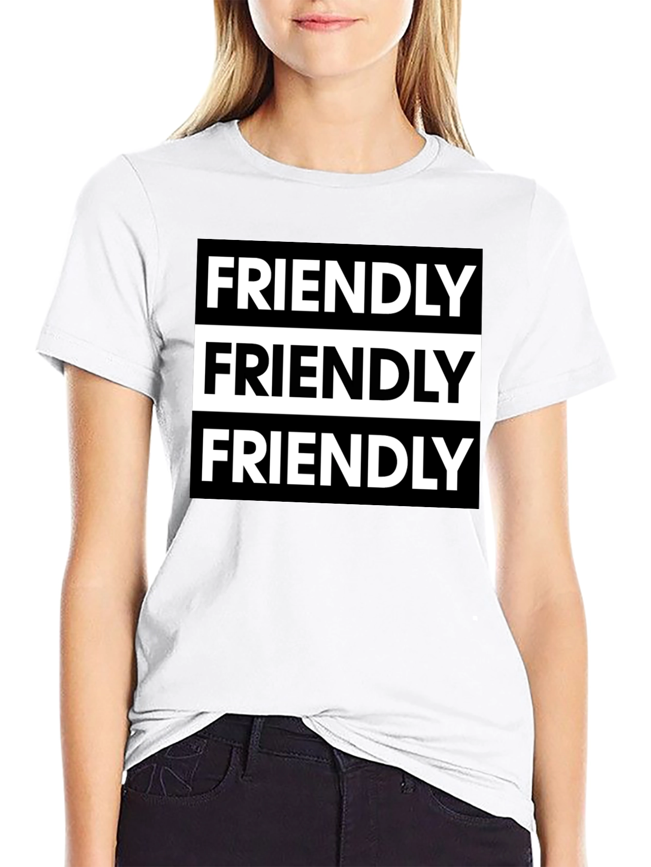 Friendly Graphic Tee - Modern Black T-Shirt