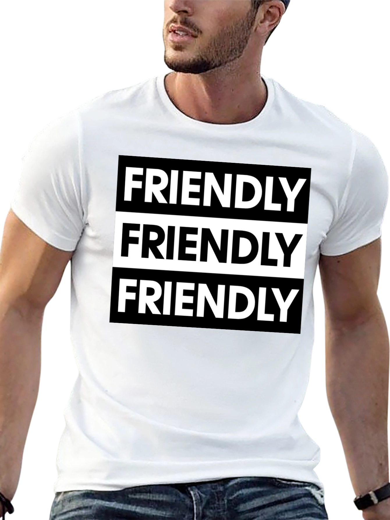 Friendly Graphic Tee - Modern Black T-Shirt