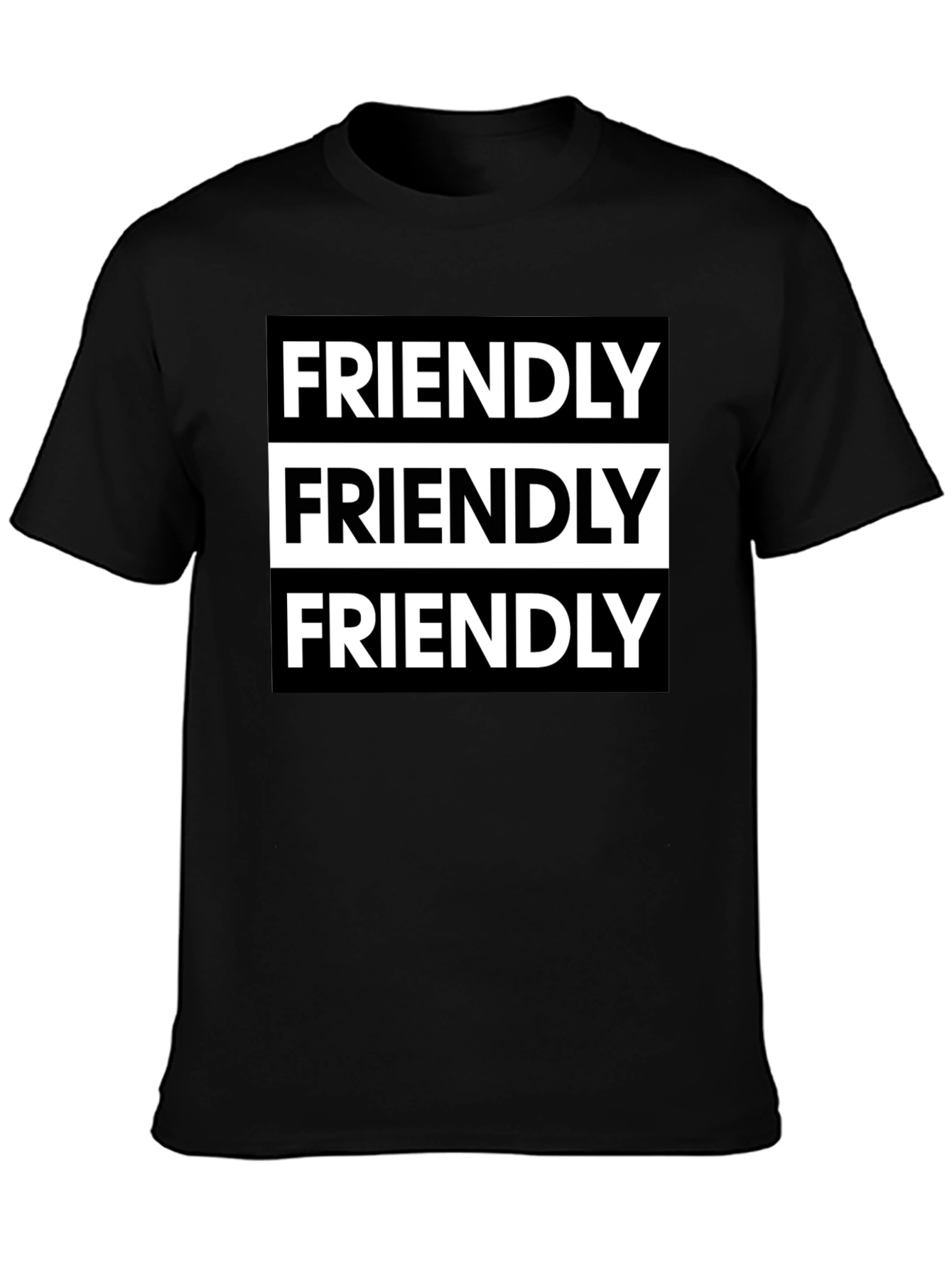Friendly Graphic Tee - Modern Black T-Shirt
